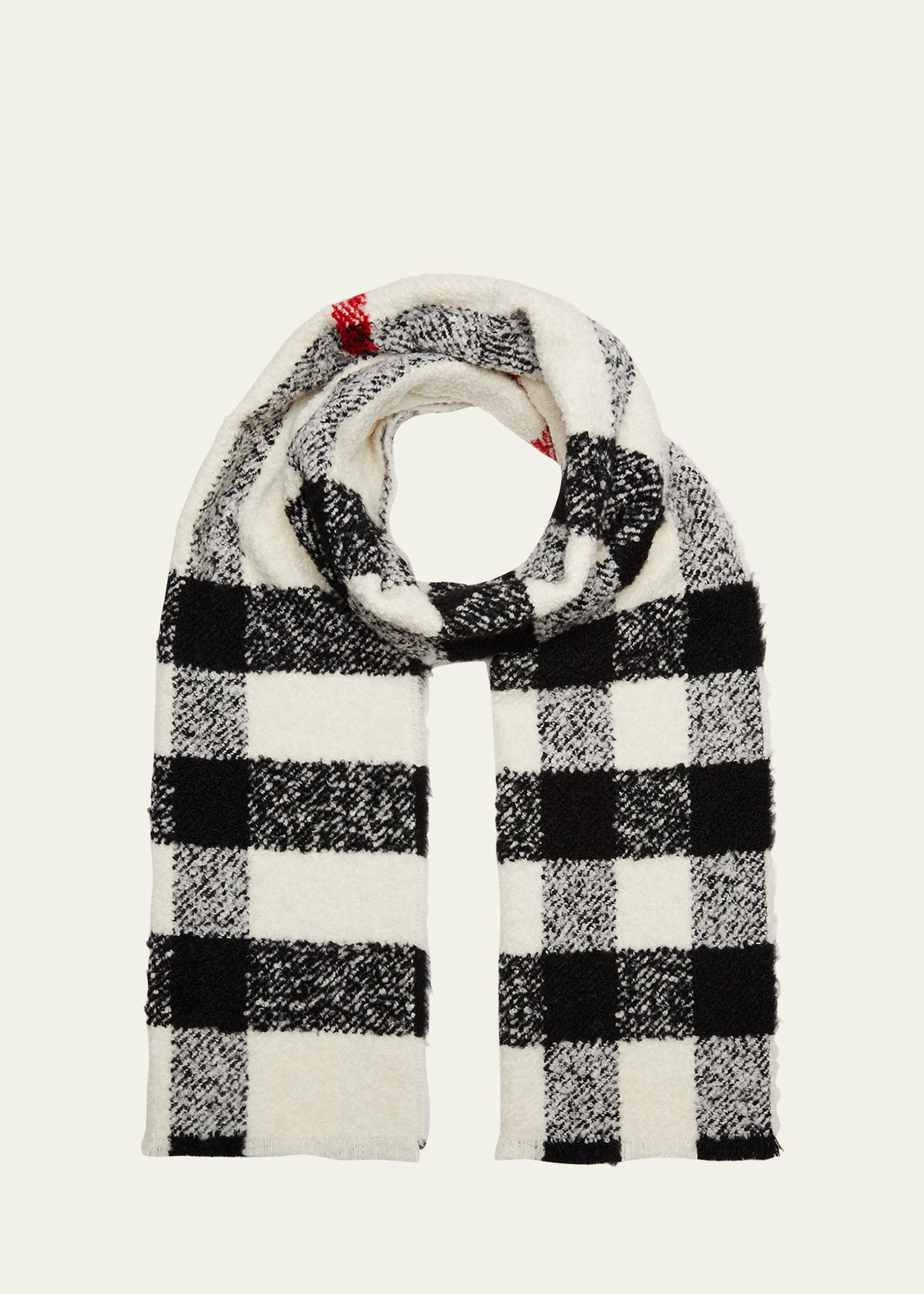 Burberry Half Check Boucle Cashmere Scarf In Natural White ModeSens