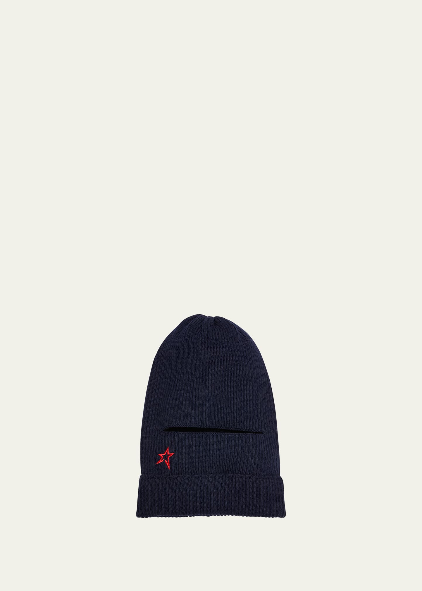 Perfect Moment Perfect Ribbed Balaclava With Logo Embroidery In Navy