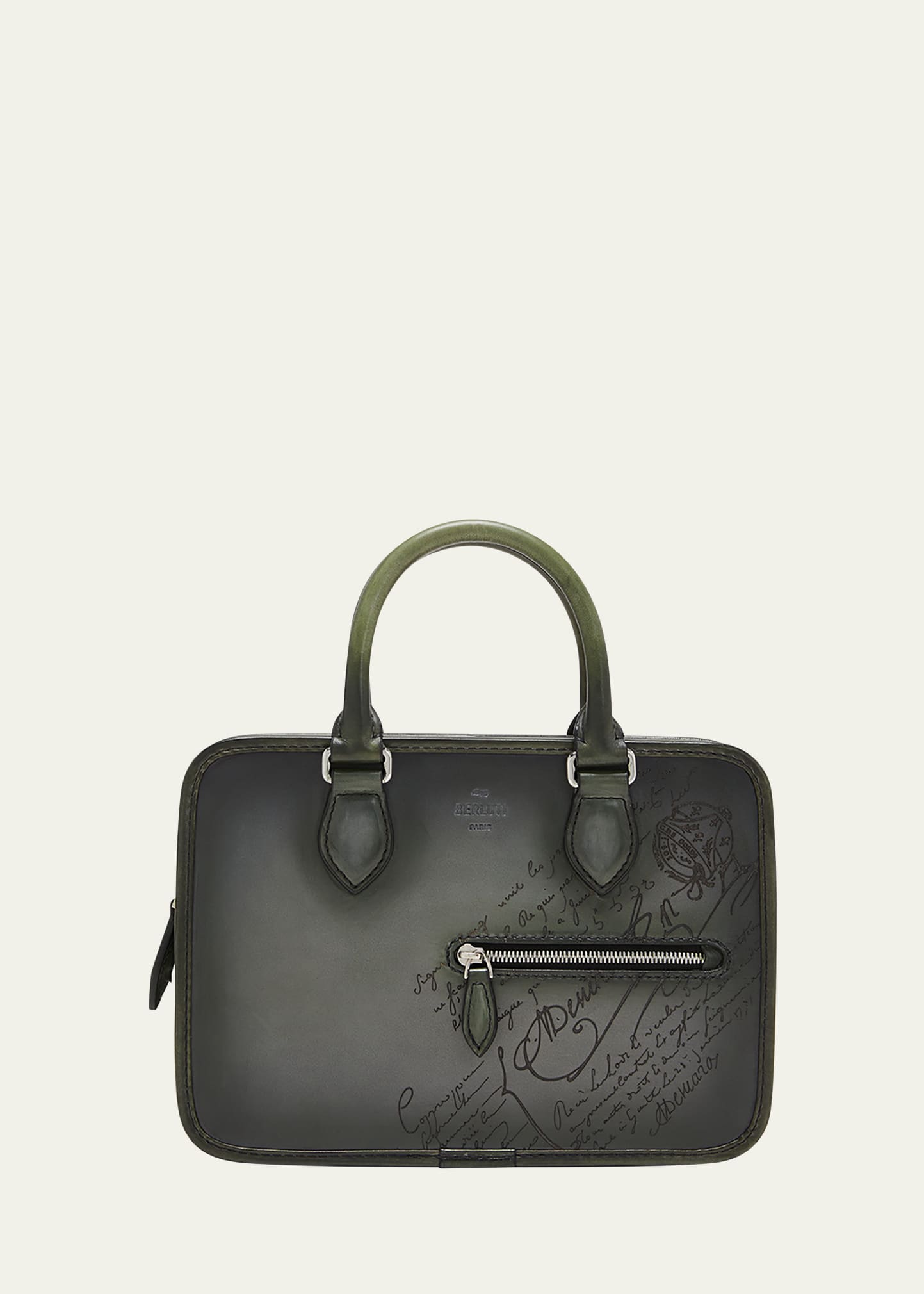 Men's Un Jour Scritto Leather Mini Briefcase