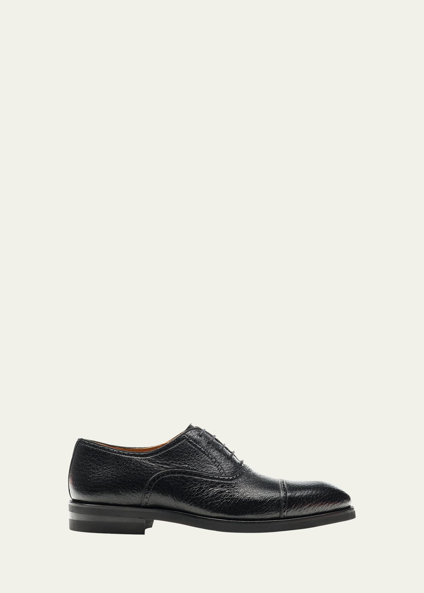 Shop Magnanni Men's Ica Brogue Peccary Leather Oxfords In Black