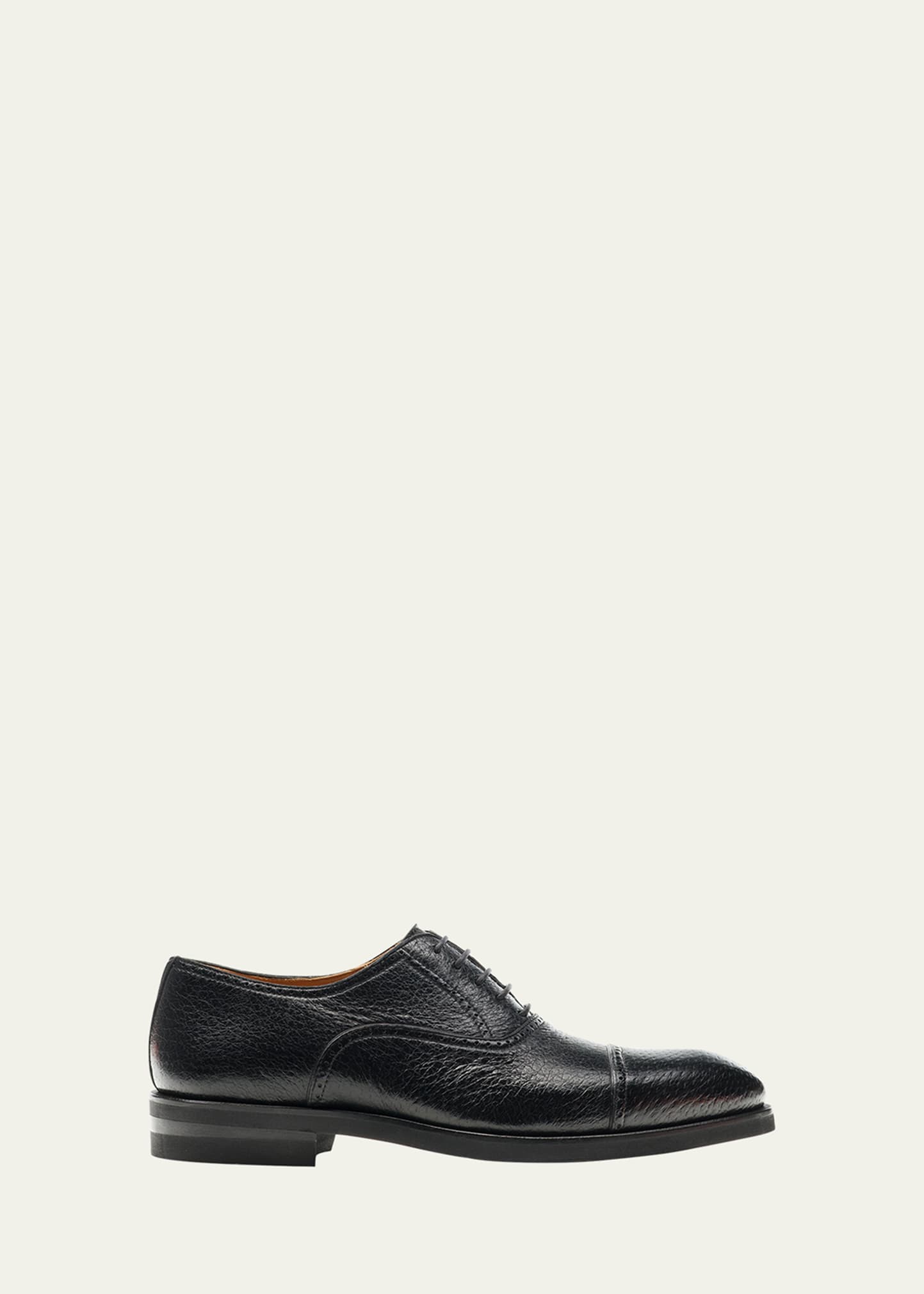 Magnanni Men's Ica Brogue Peccary Leather Oxfords In Black