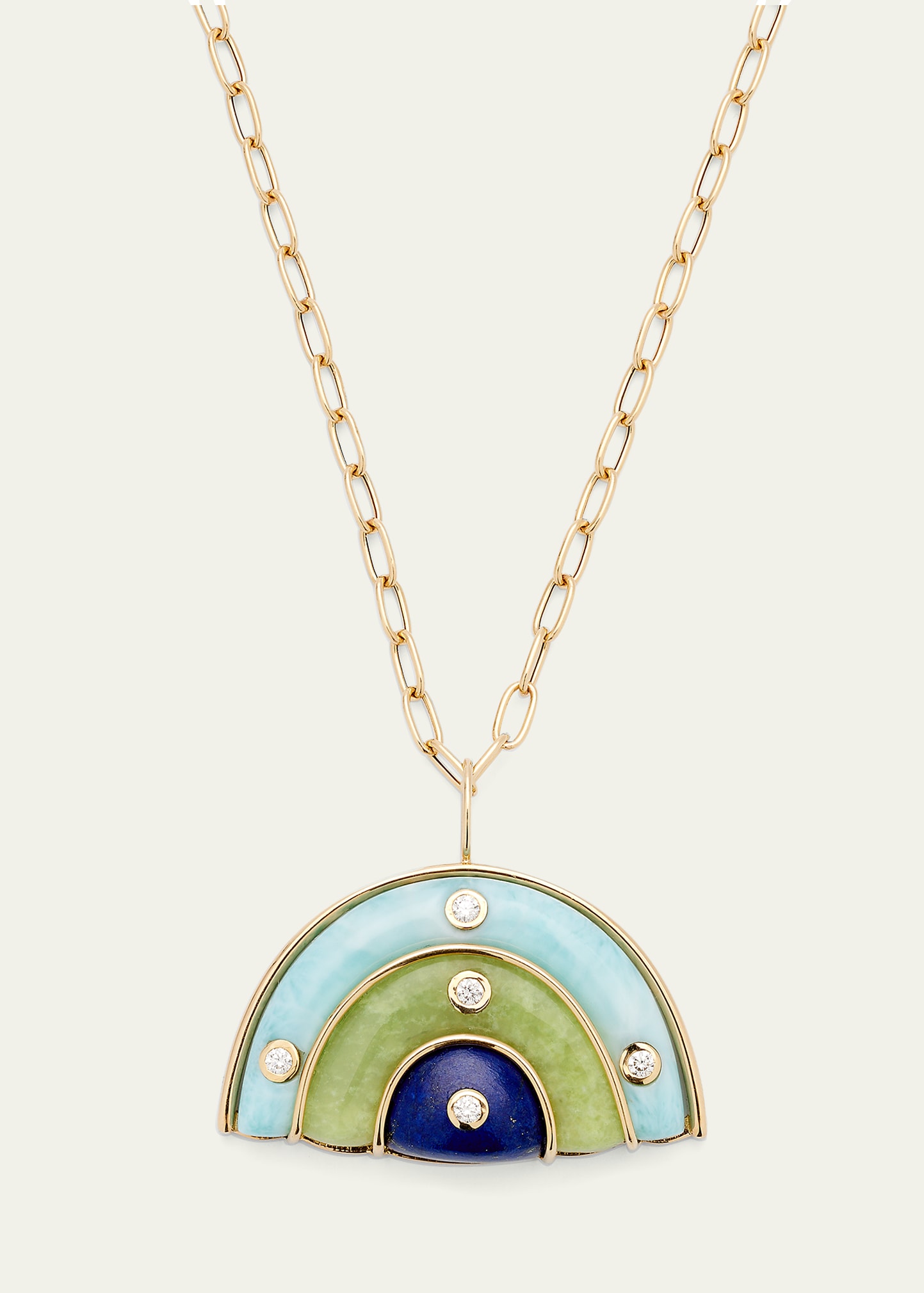 Brent Neale Medium Marianne Necklace in Larimar, Brazilian Opal and Lapis