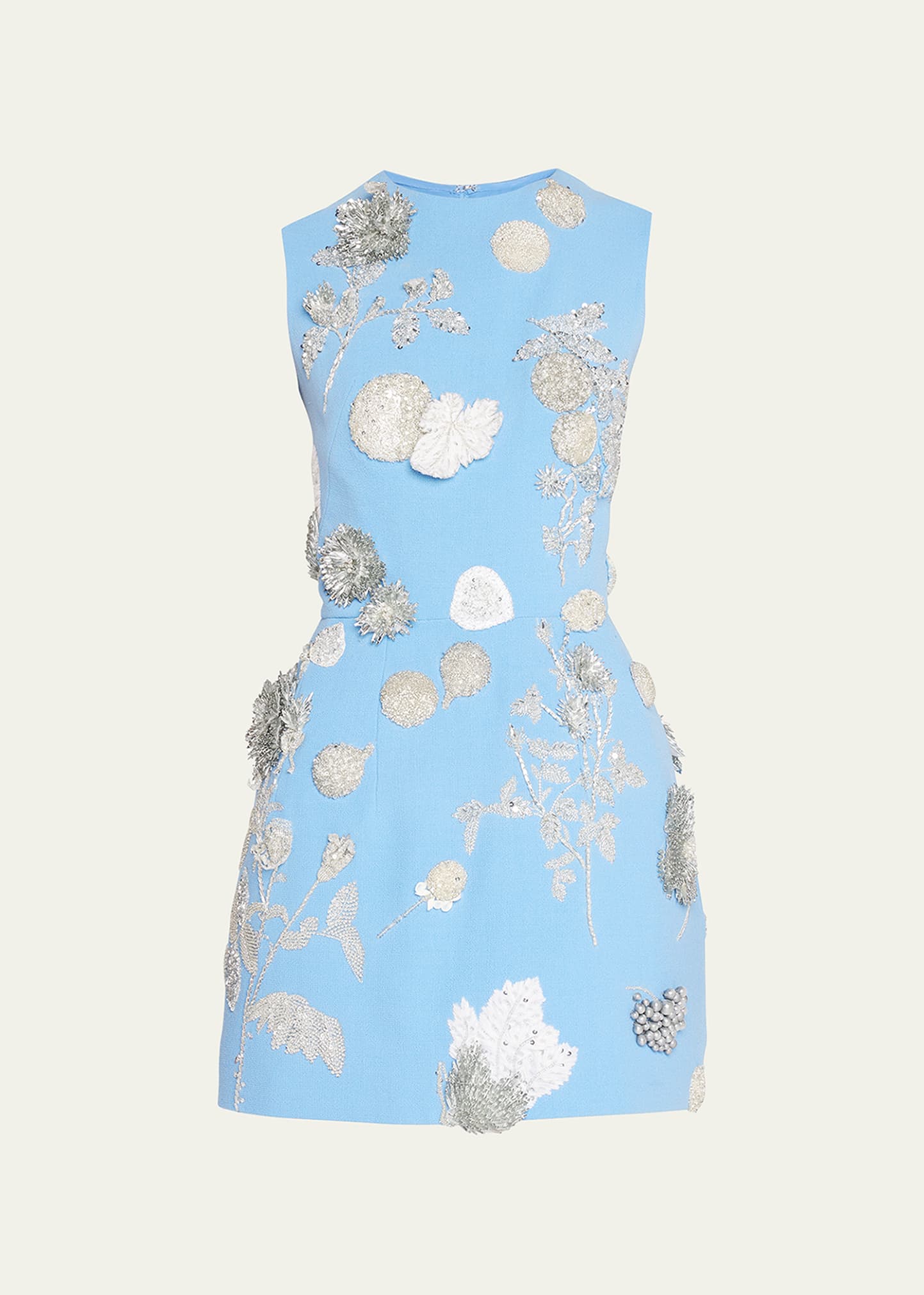Oscar de la Renta Embroidered Mini Dress