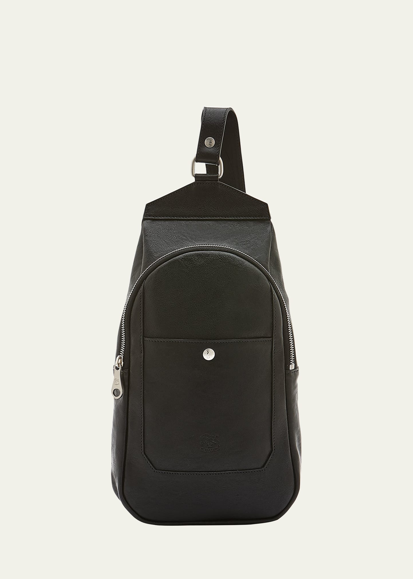 Il Bisonte Men's Cosimo Leather Single-shoulder Backpack In Black
