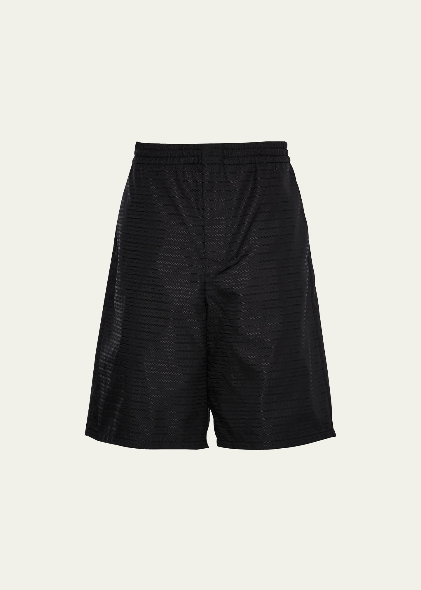 Shop Prada Men's Re-nylon Bermuda Shorts In Nero