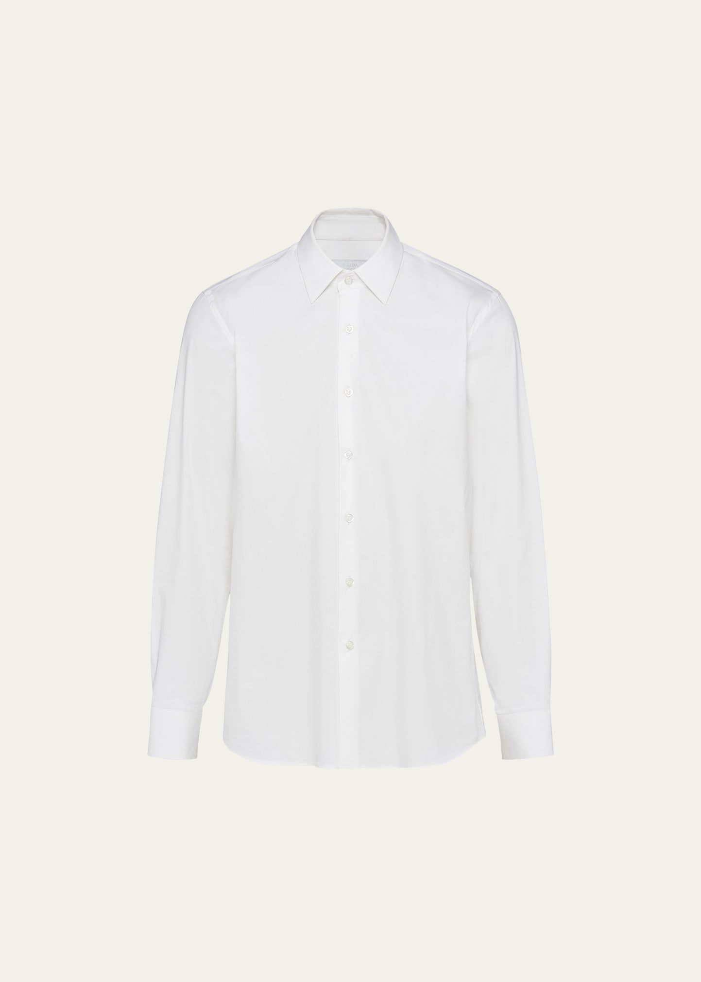 Prada Men's Classic Stretch Poplin Sport Shirt In Alabastro