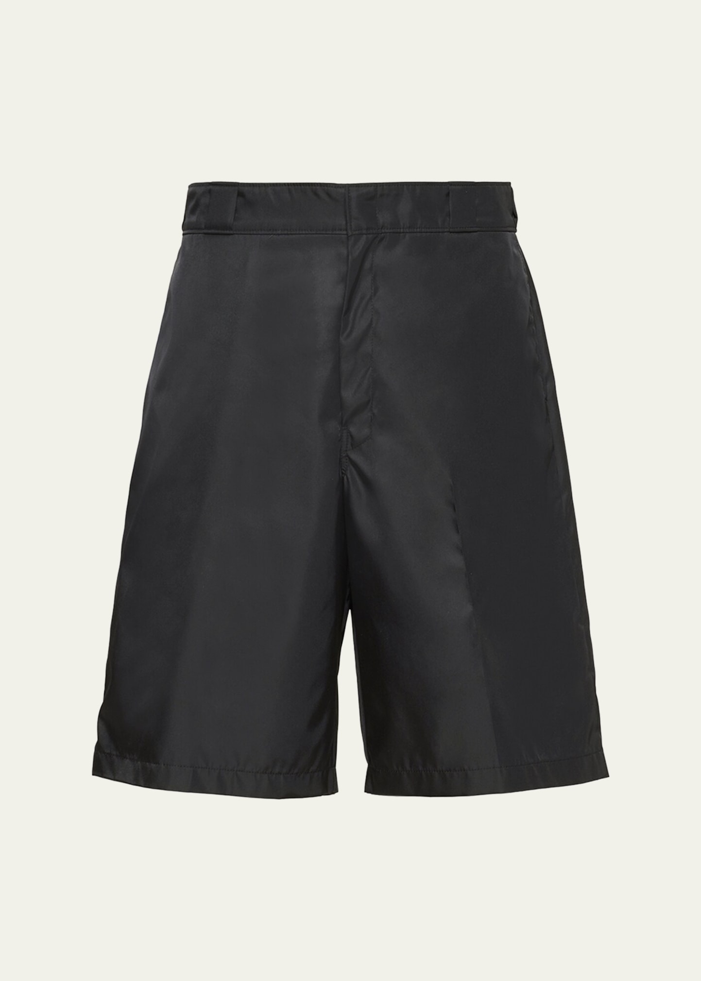 Prada Men's Re-nylon Printed Bermuda Shorts In Nero