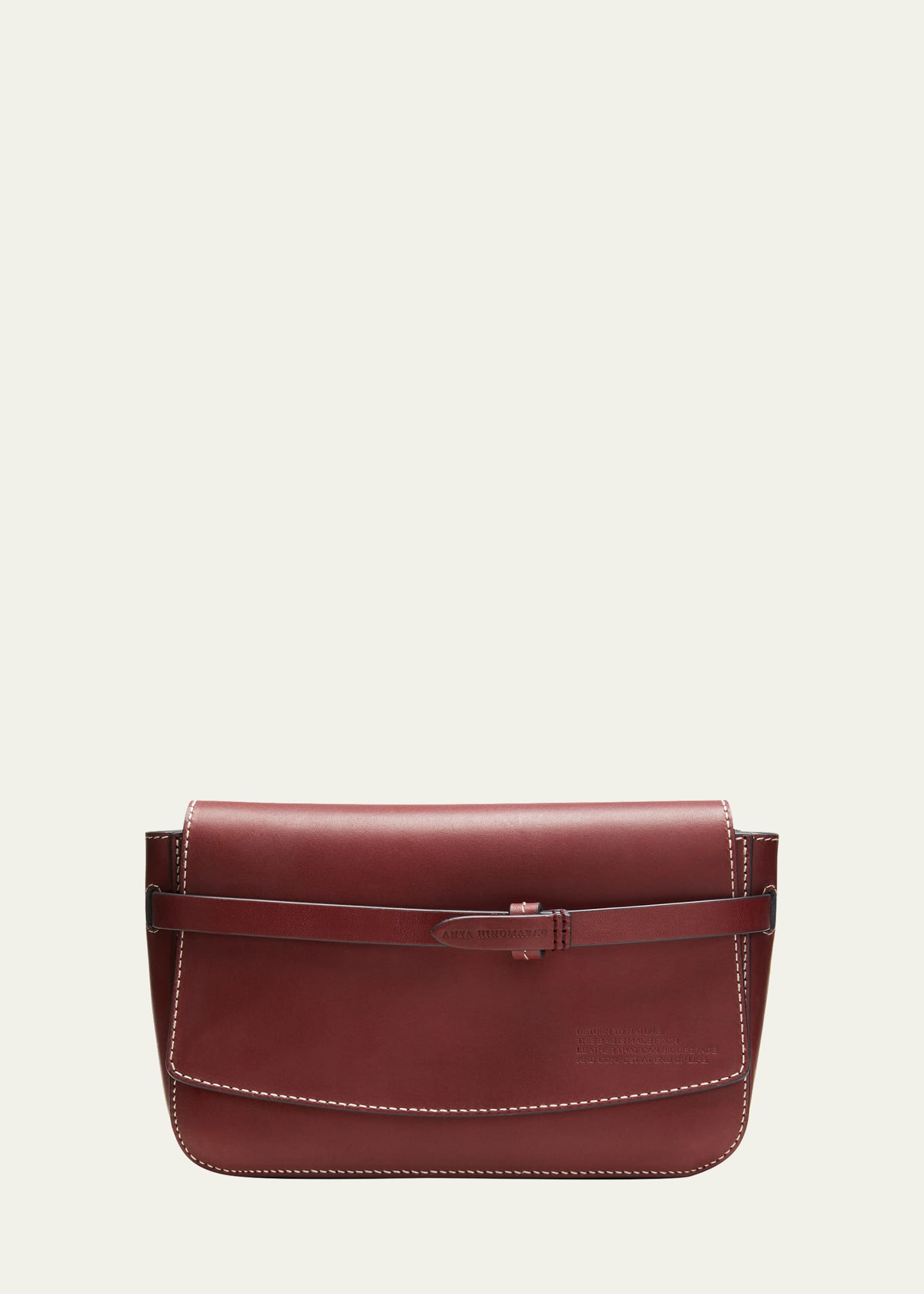 Shop Anya Hindmarch Return To Nature Compostable Leather Clutch Bag In Rosewood