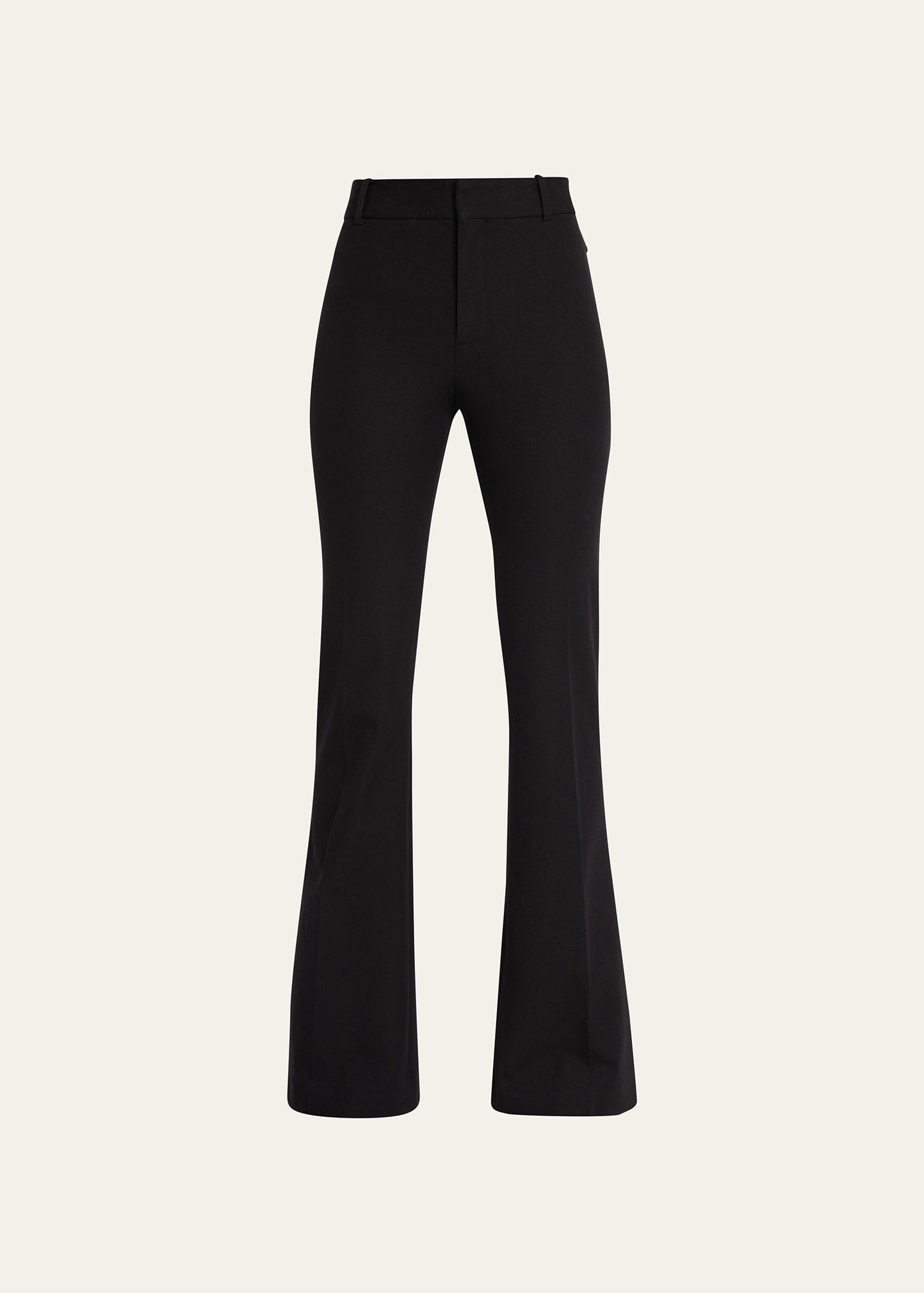 Shop Frame Le High Flare Slim Tailored Trousers In Noir