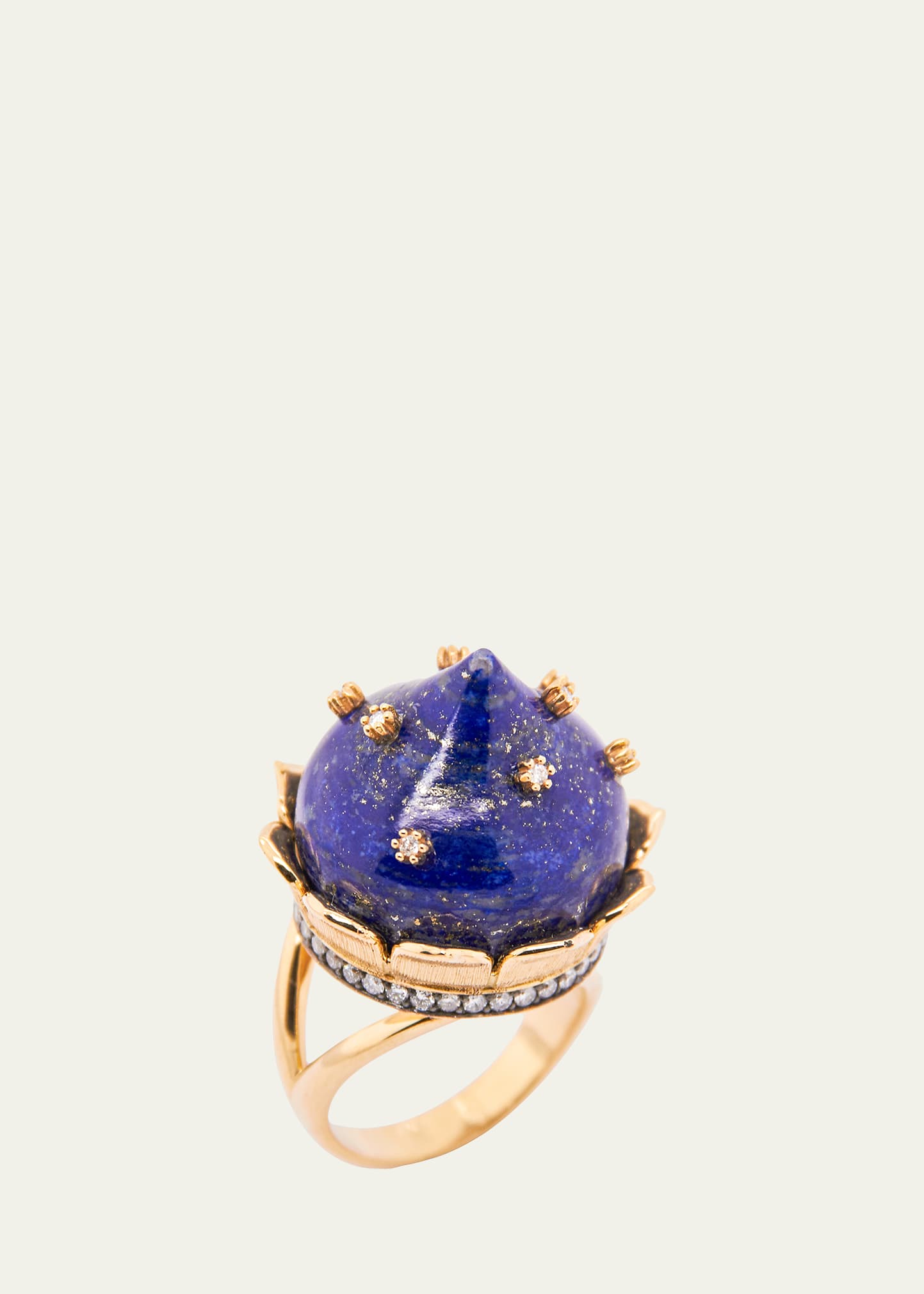 Silk Road Ring with Diamonds and Lapis Lazuli