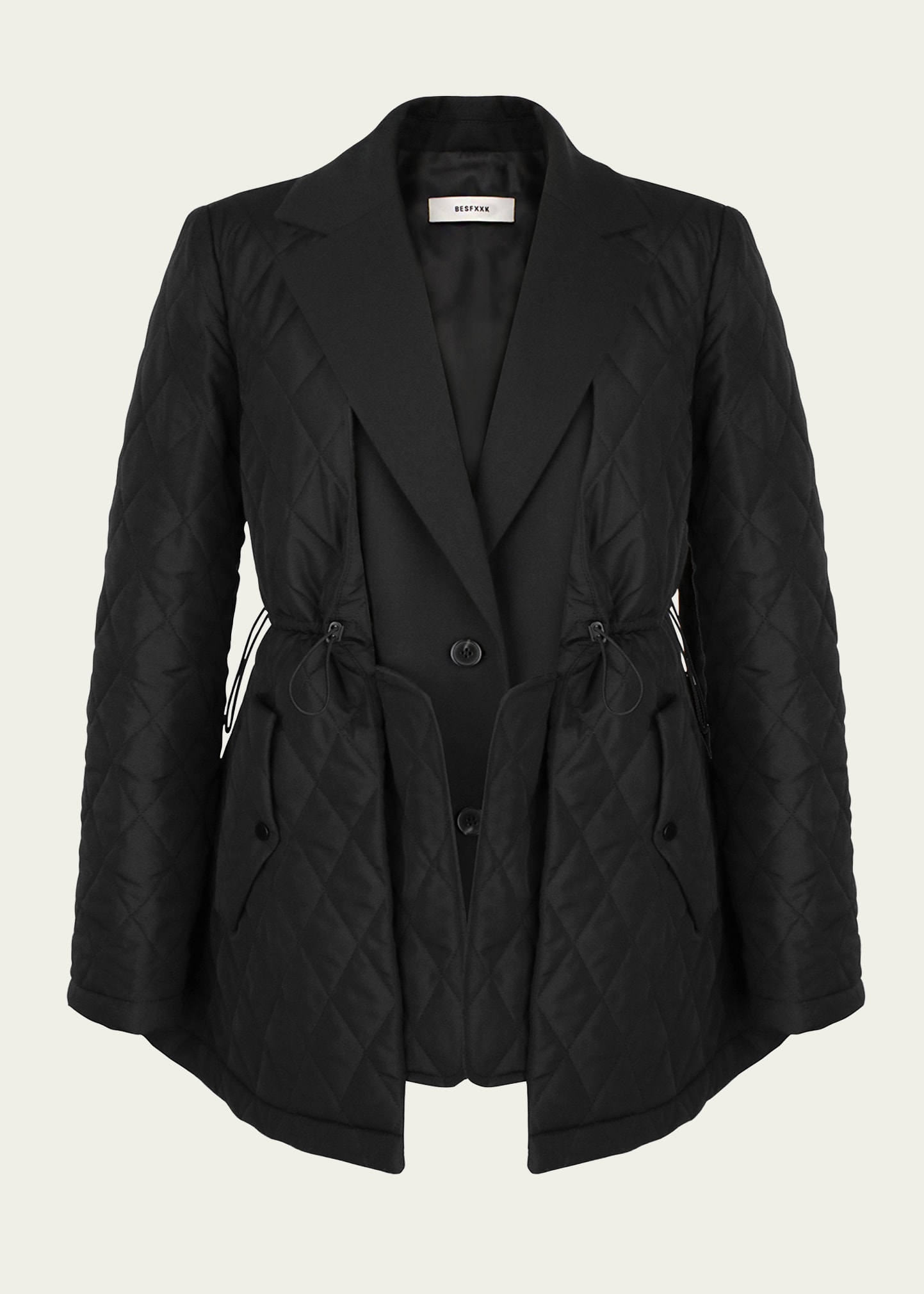 Detachable Quilted Overlay Blazer Jacket