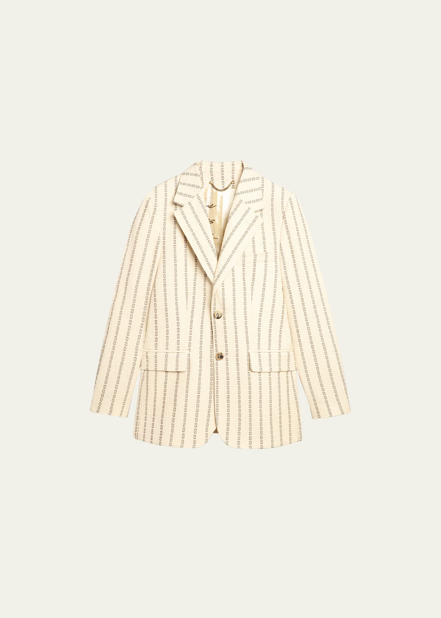 Shop Golden Goose Journey Striped Blazer In Lambs Woolcoffe I