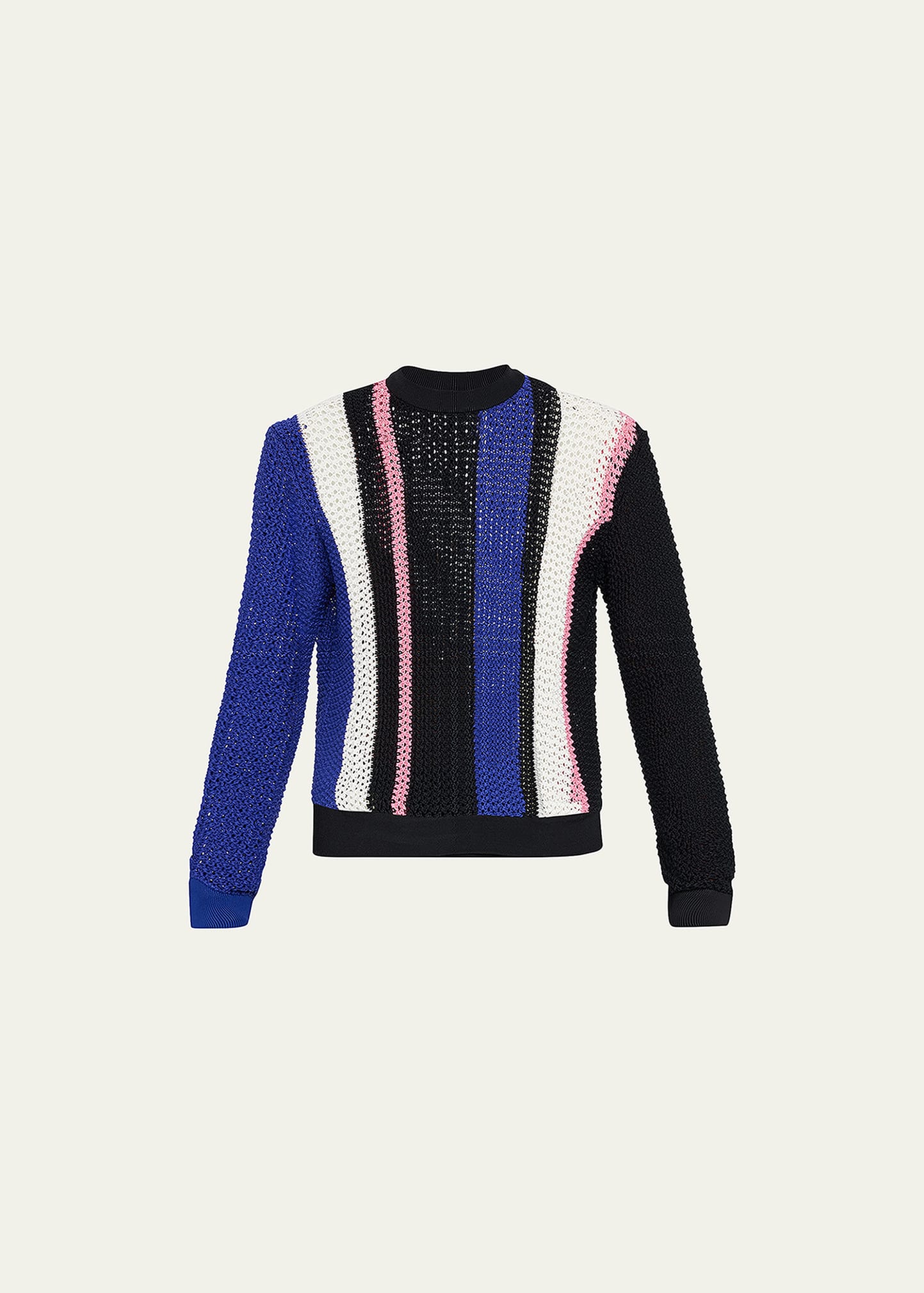 3.1 Phillip Lim Men's Block Stripe Pointelle Sweater In Blk Multi