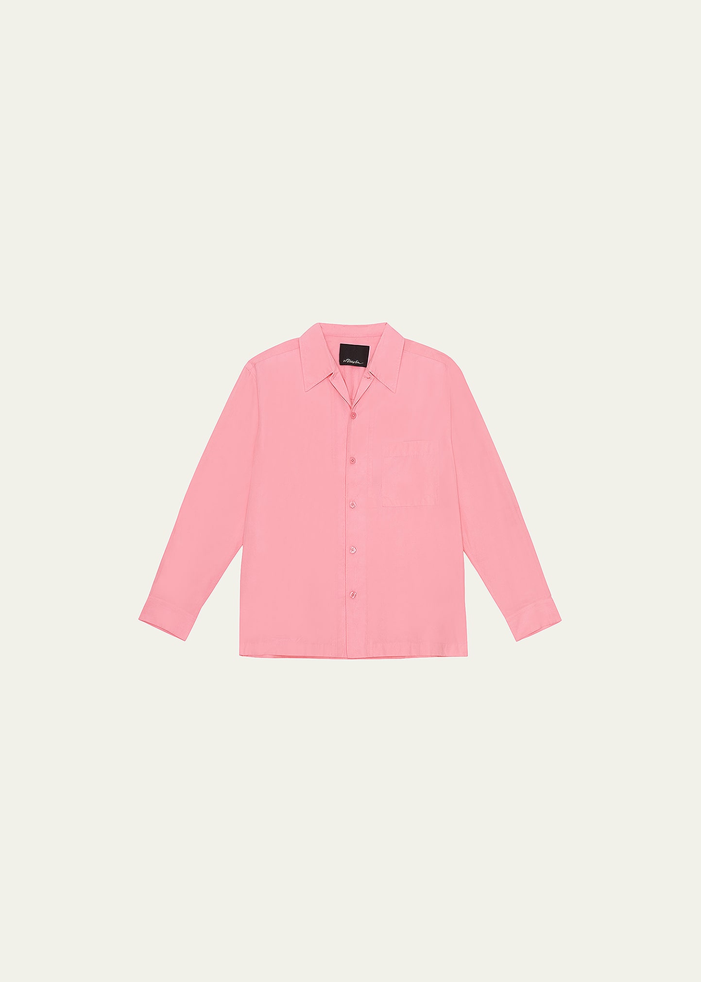3.1 Phillip Lim / フィリップ リム Men's Semi-sheer Sport Shirt In Bright Pink