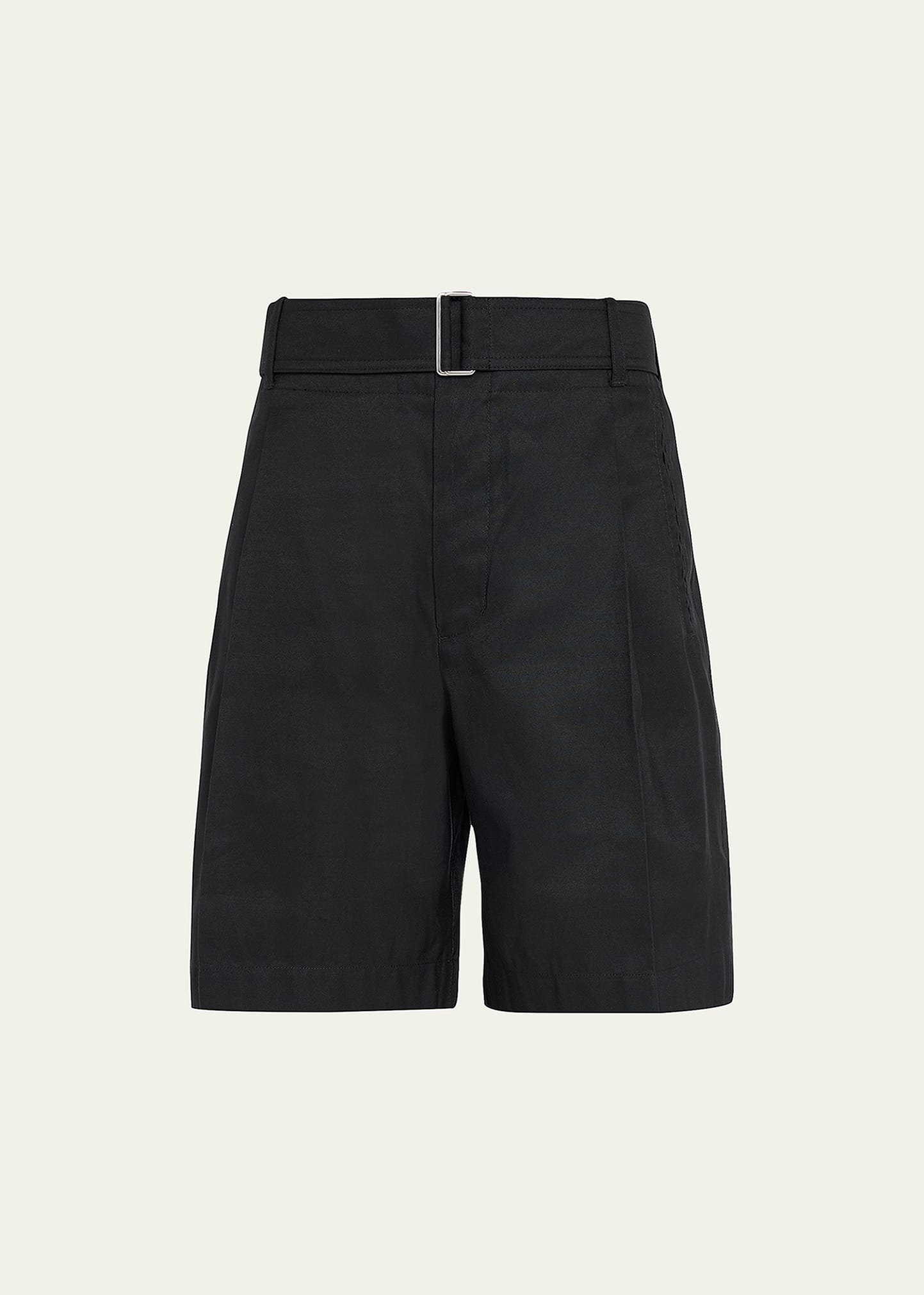 3.1 Phillip Lim Men's Pleated Self-belt Tailored Shorts In Black