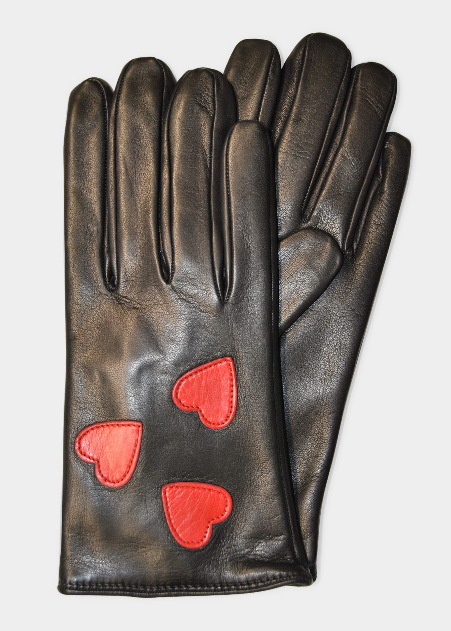 Guanti Giglio Fiorentino Heart Cashmere-leather Gloves In Black