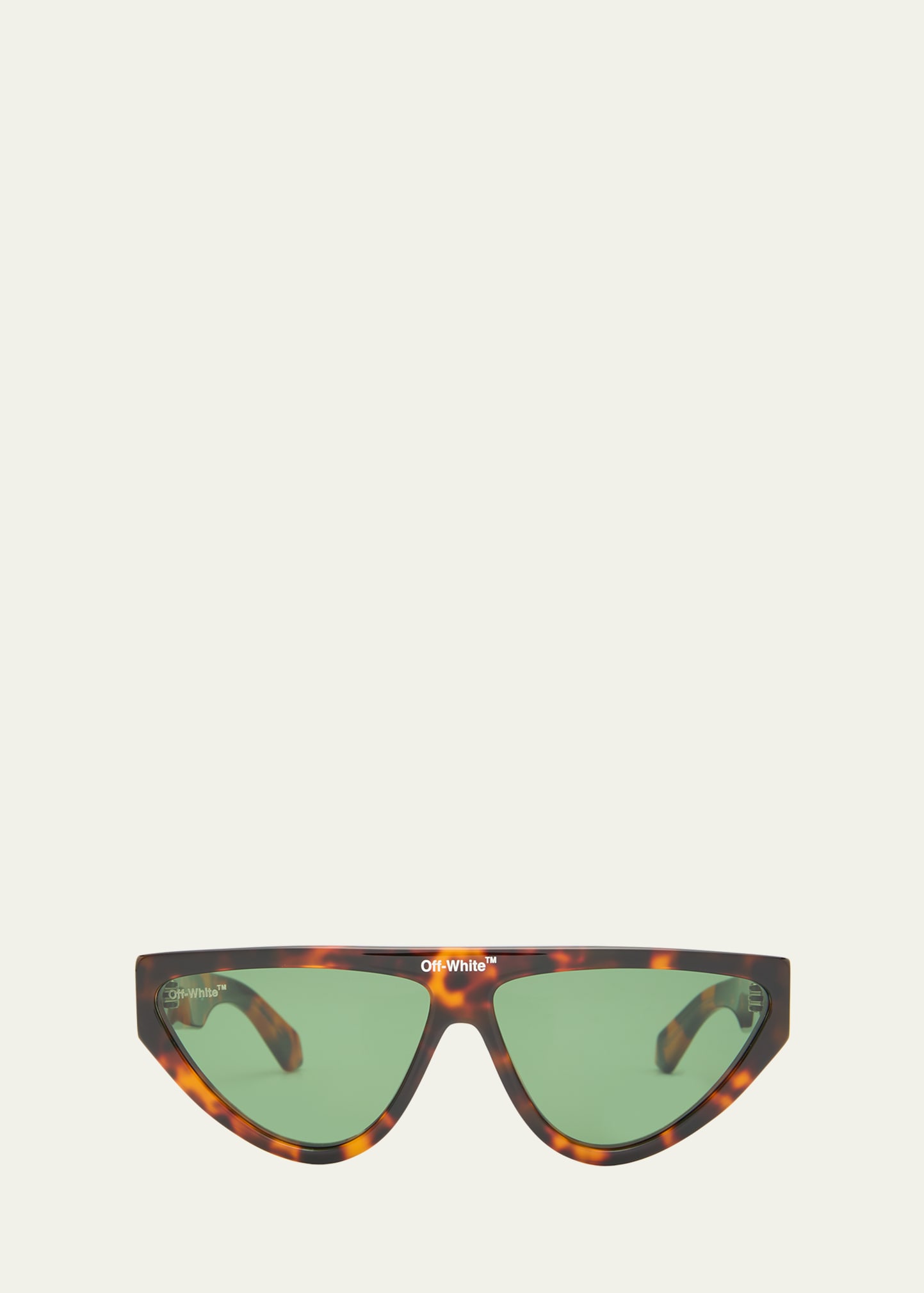 Shop Off-white Gustav Logo-bridge Acetate Cat-eye Sunglasses In Havana Green