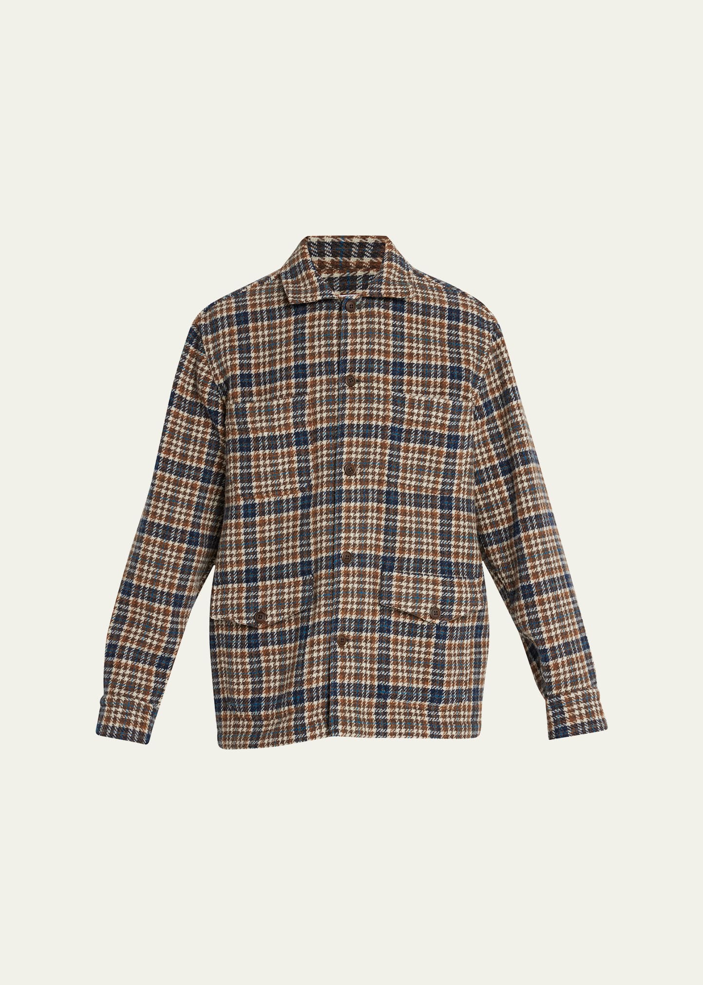 Men's Wool Plaid Shirt Jacket