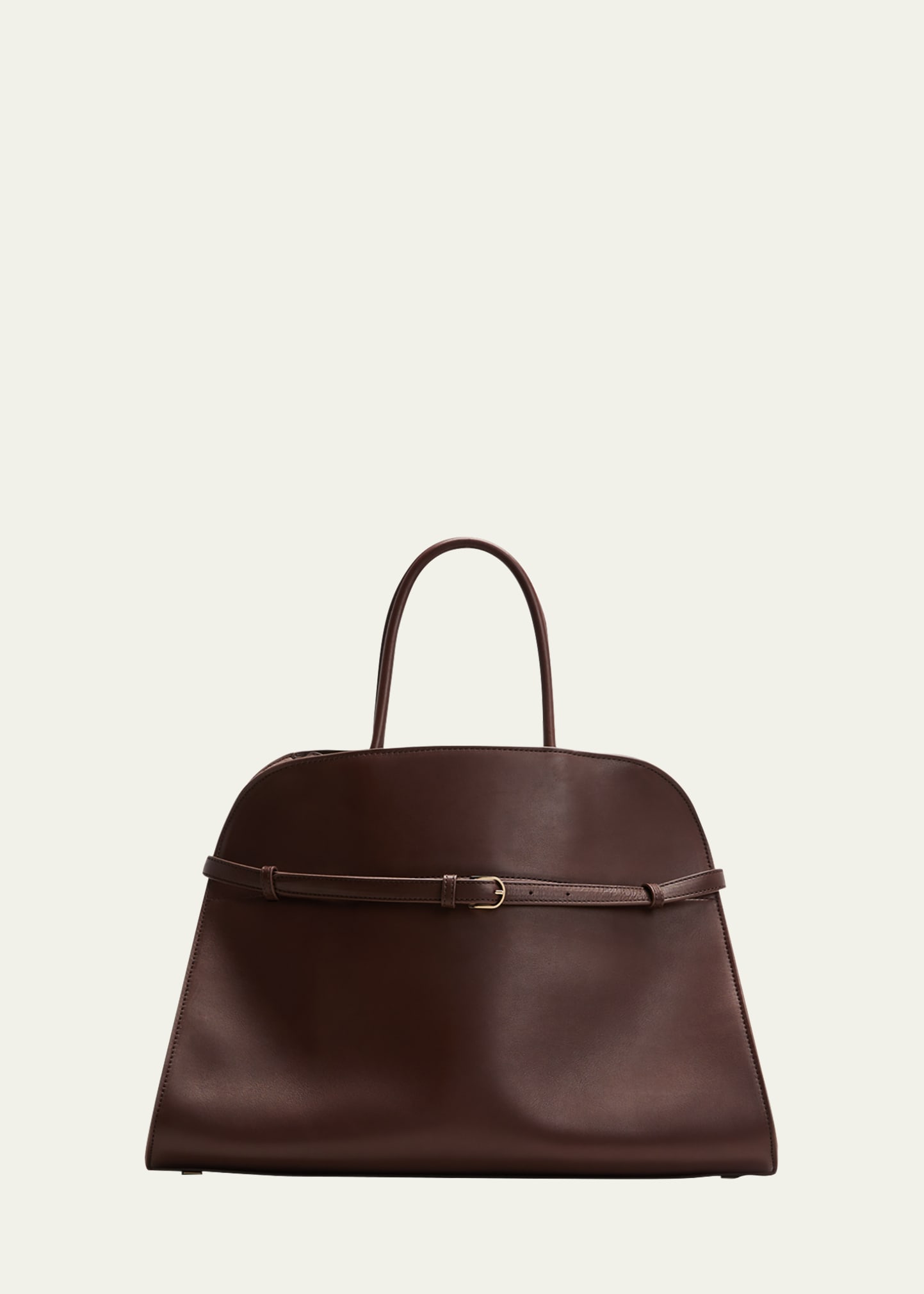 The Row, Soft Margaux 12 dark brown leather bag