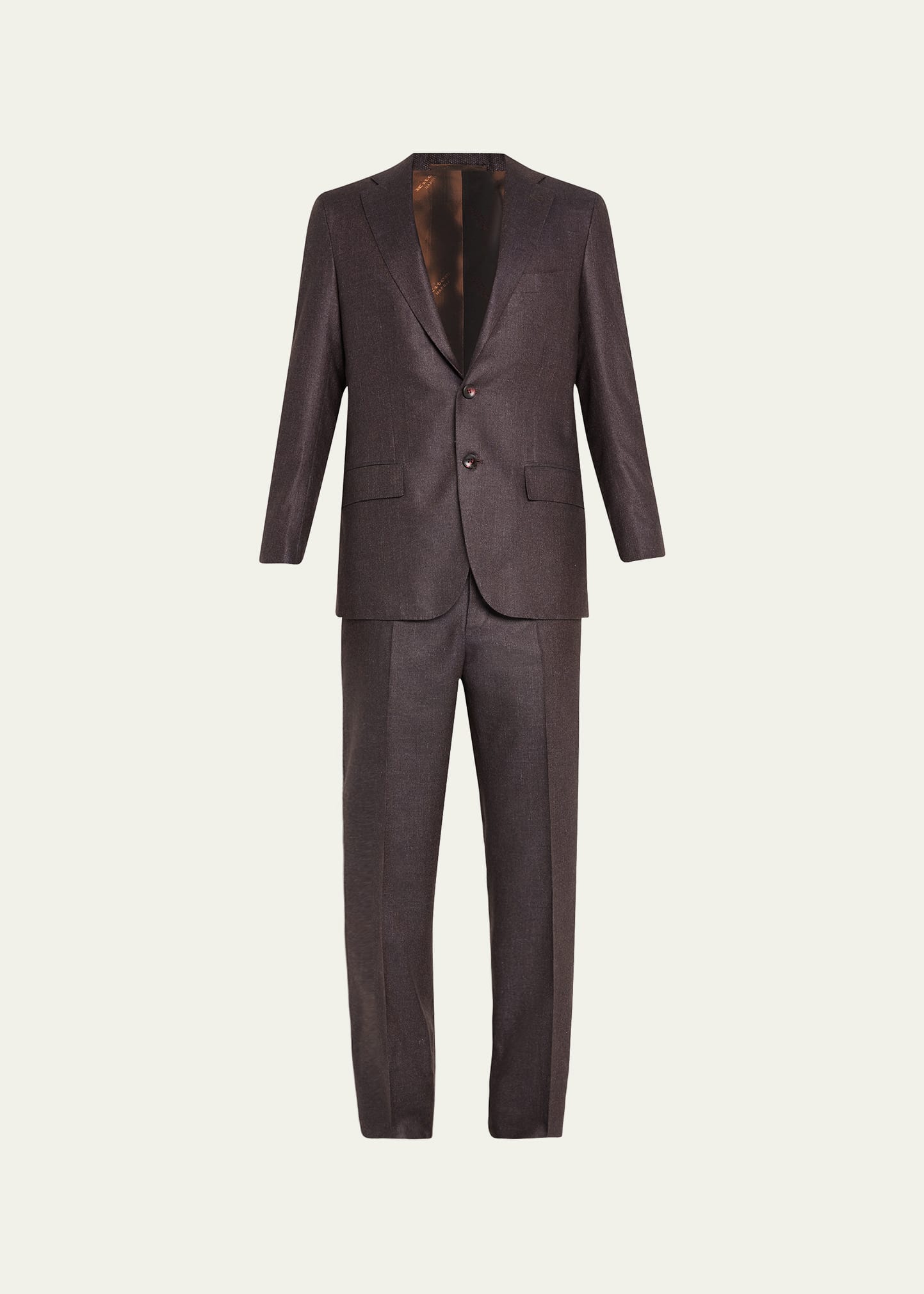 Kiton Men's Cashmere-blend Nailhead Suit In Rust Mult