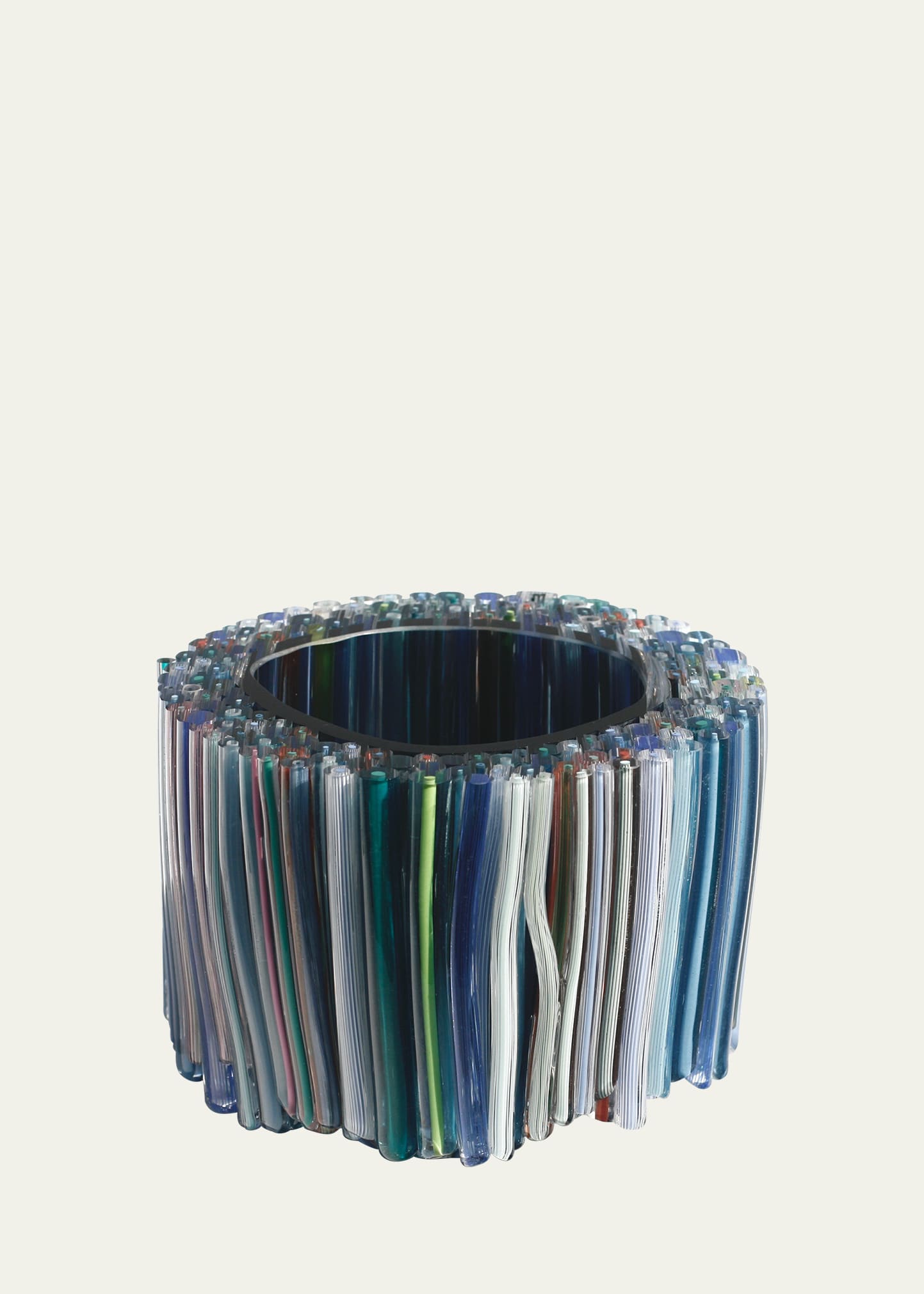 Sabine Lintzen Little Thread Glass Sculpture In Ocean Blue