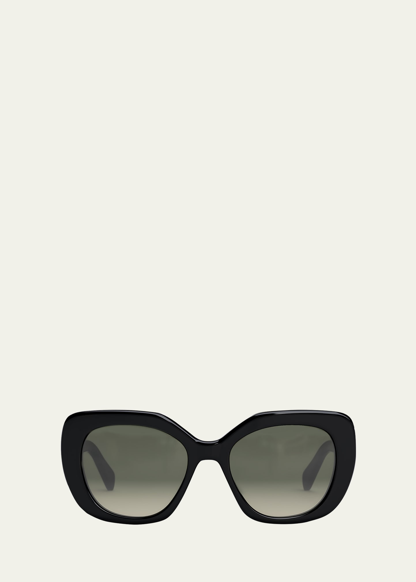 Shop Celine Triomphe Acetate Butterfly Sunglasses In Shiny Black