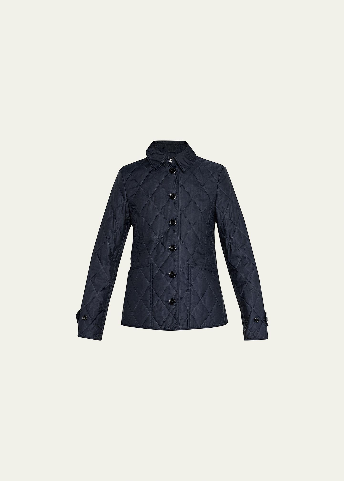 Collared Diamond Quilted Jacket