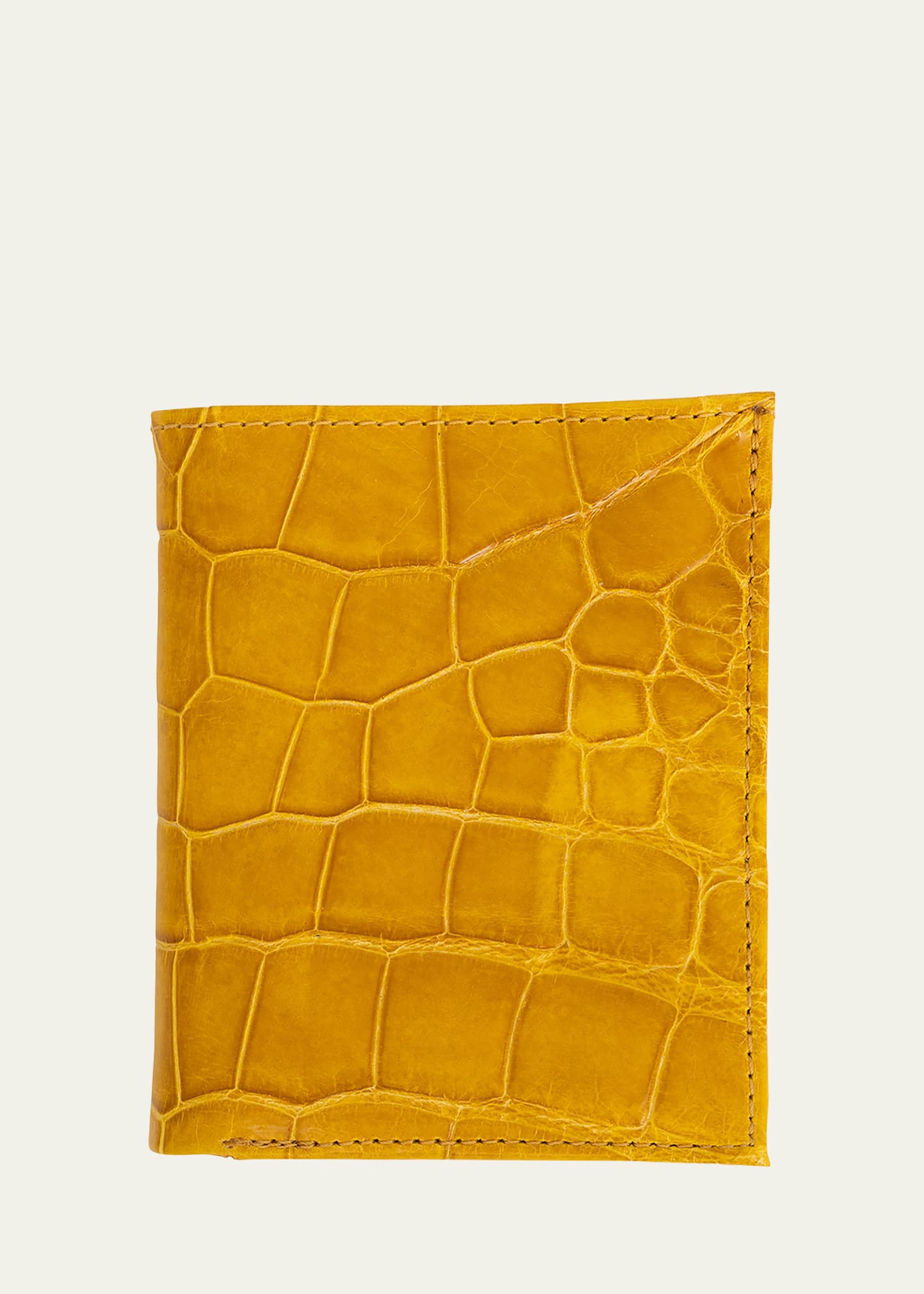 Abas Men's Glazed Alligator Compact Wallet; Monogram Available In Sunrise