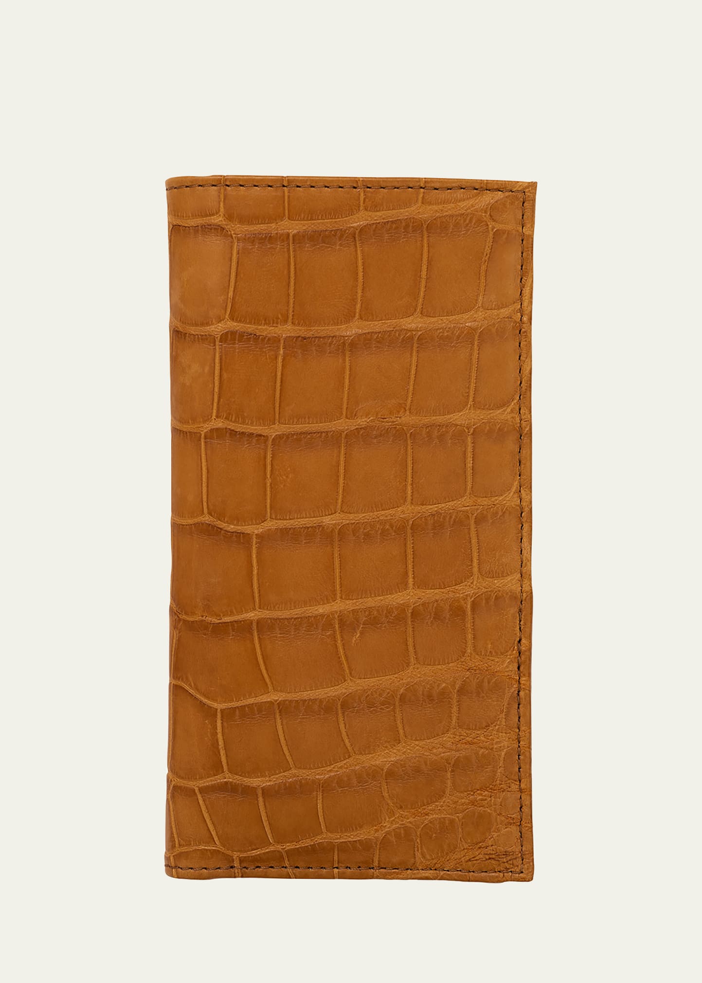 Abas Men's Matte Alligator Leather Bifold Coat Wallet