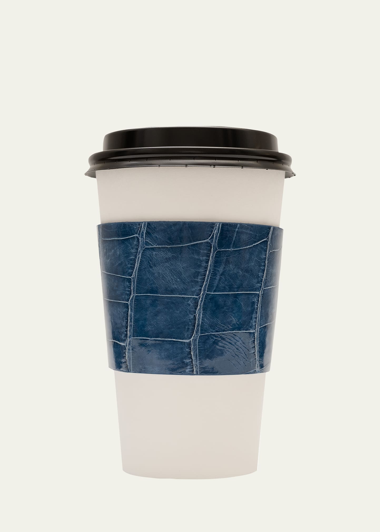 Abas Men's Glazed Alligator Leather Cup Sleeve In Blue