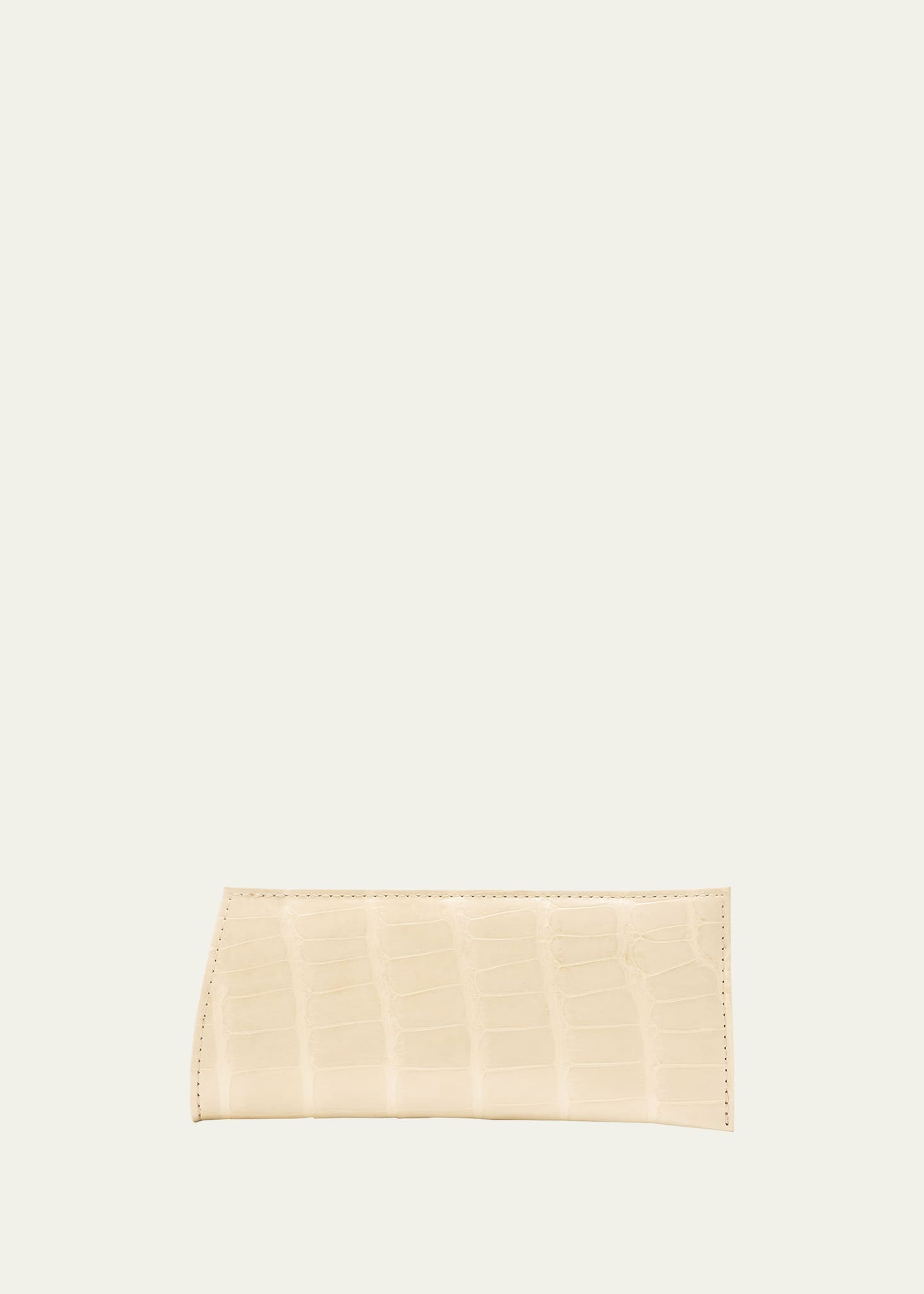 Abas Men's Glazed Alligator Leather Eyewear Case In Ivory