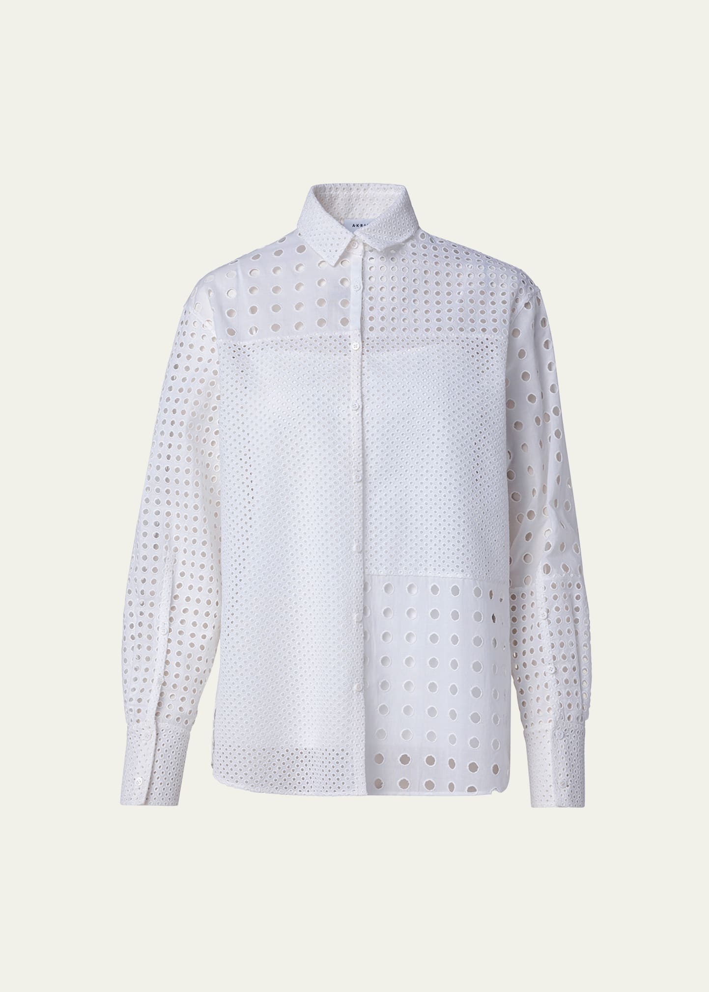 Eyelet Embroidered Patchwork Blouse