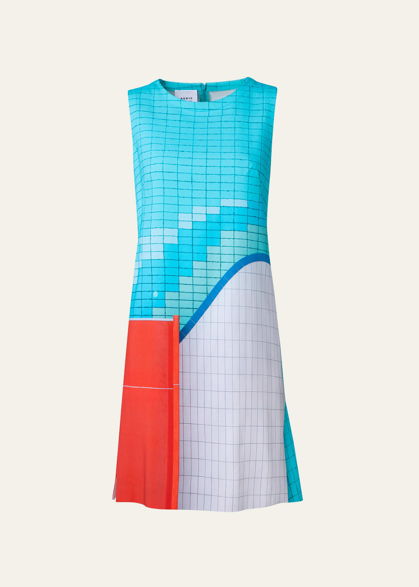 Pool Cut-Out Printed Short Dress