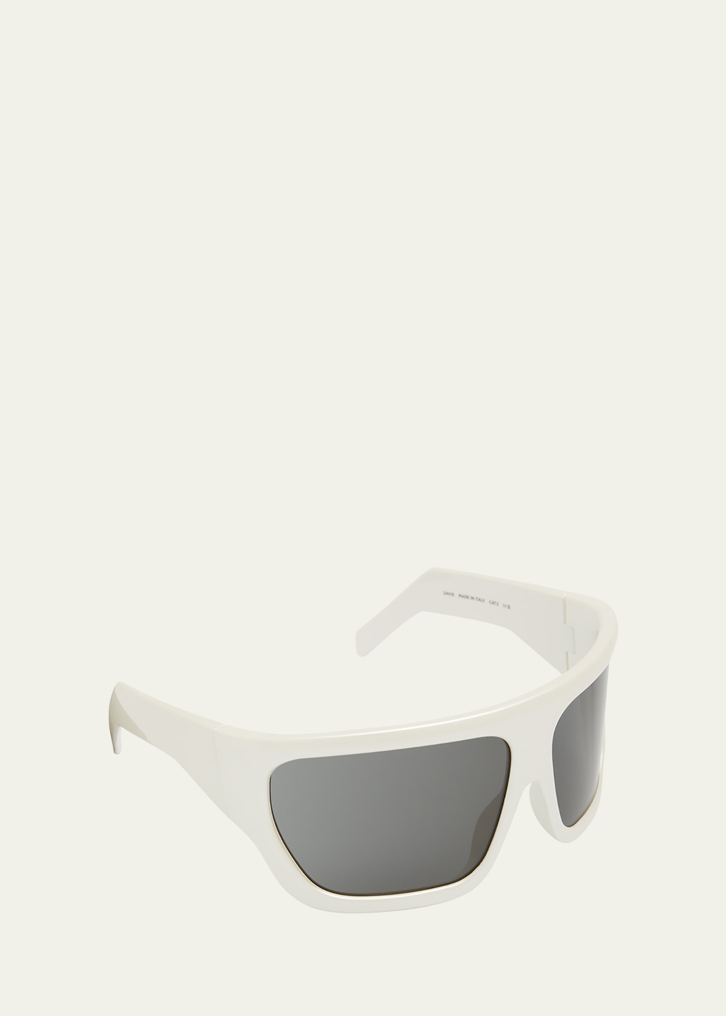 Rick Owens Men's Davis Wrap Sunglasses In White