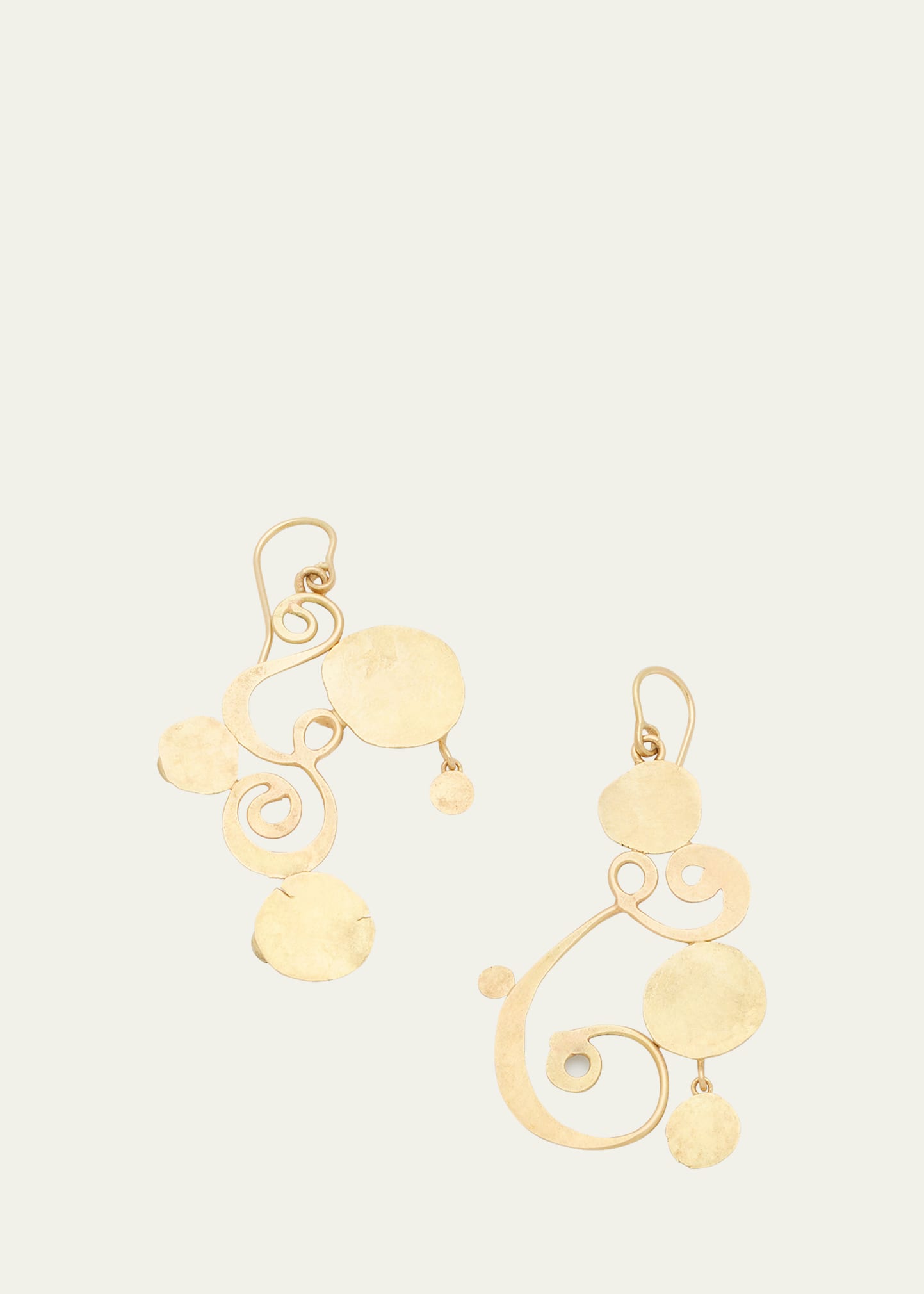 JUDY GEIB 18K Yellow Gold Dancing Calligraphic Earrings