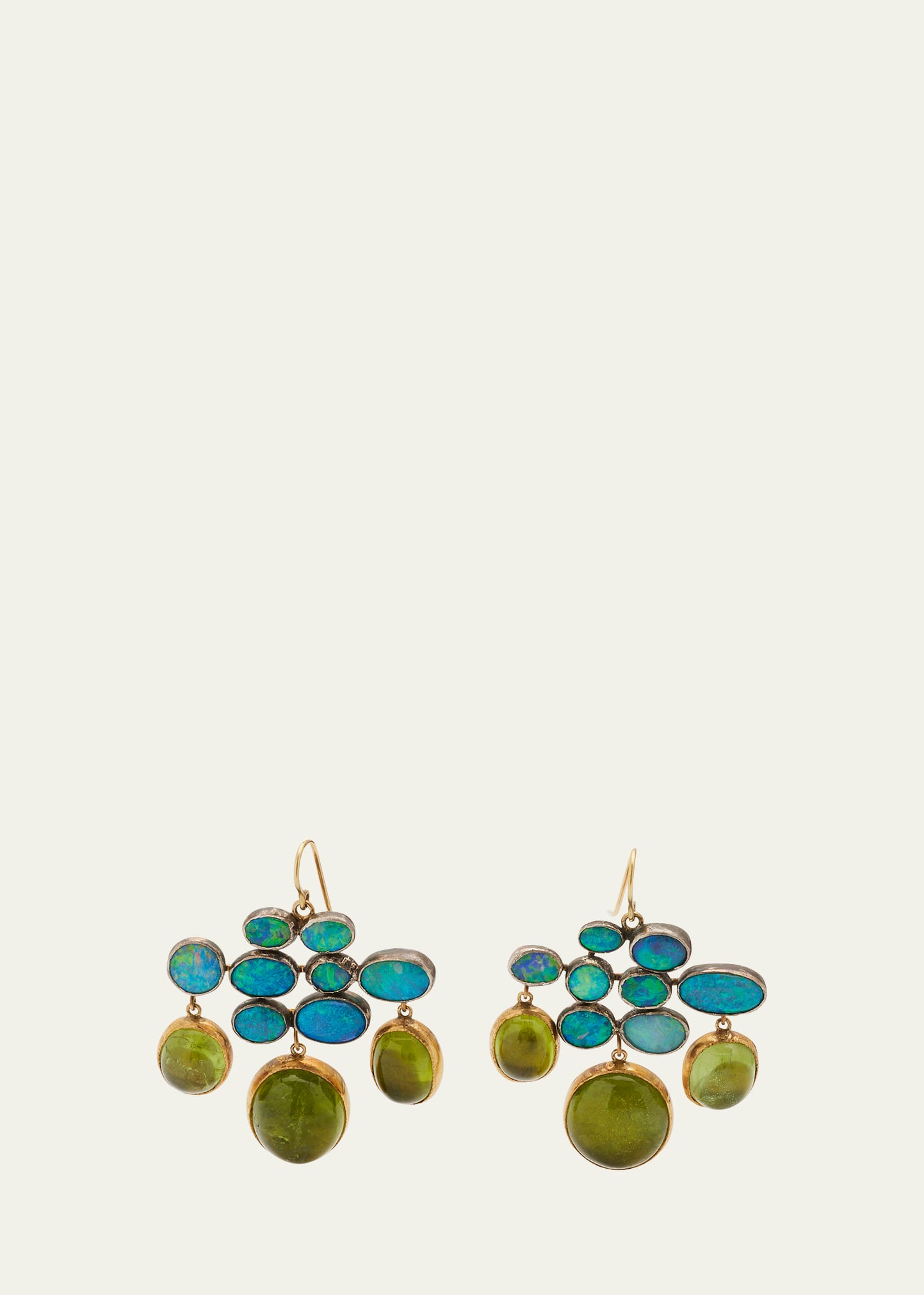 Peridot and Opal Girandole Earrings