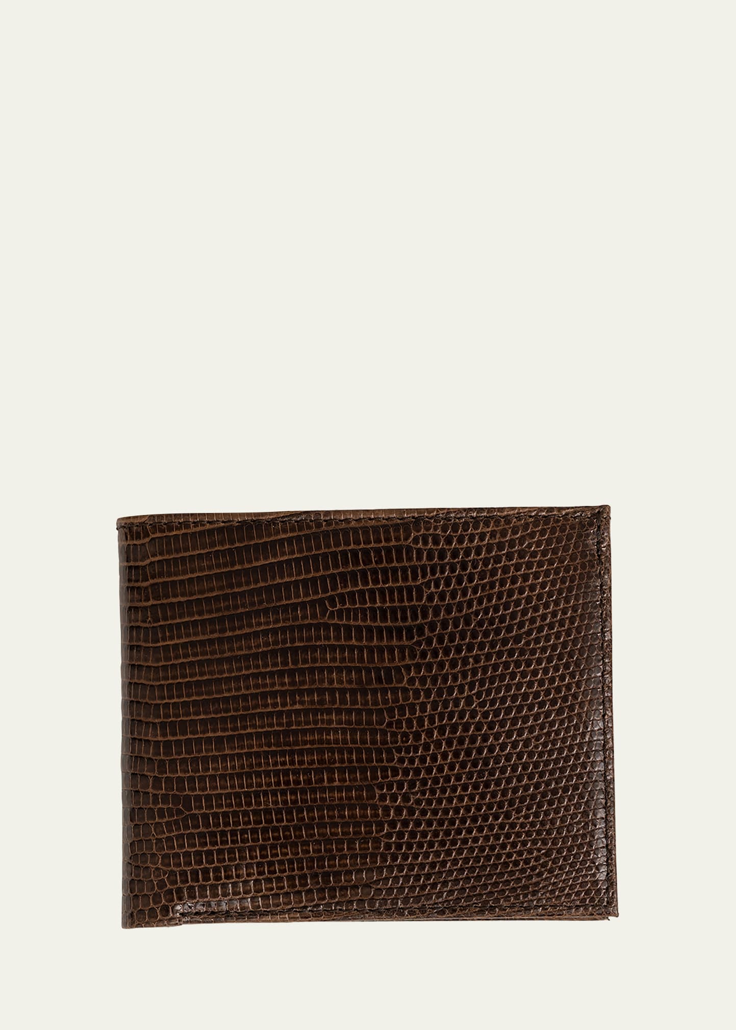 Abas Men's Lizard Leather Bifold Wallet In Brown