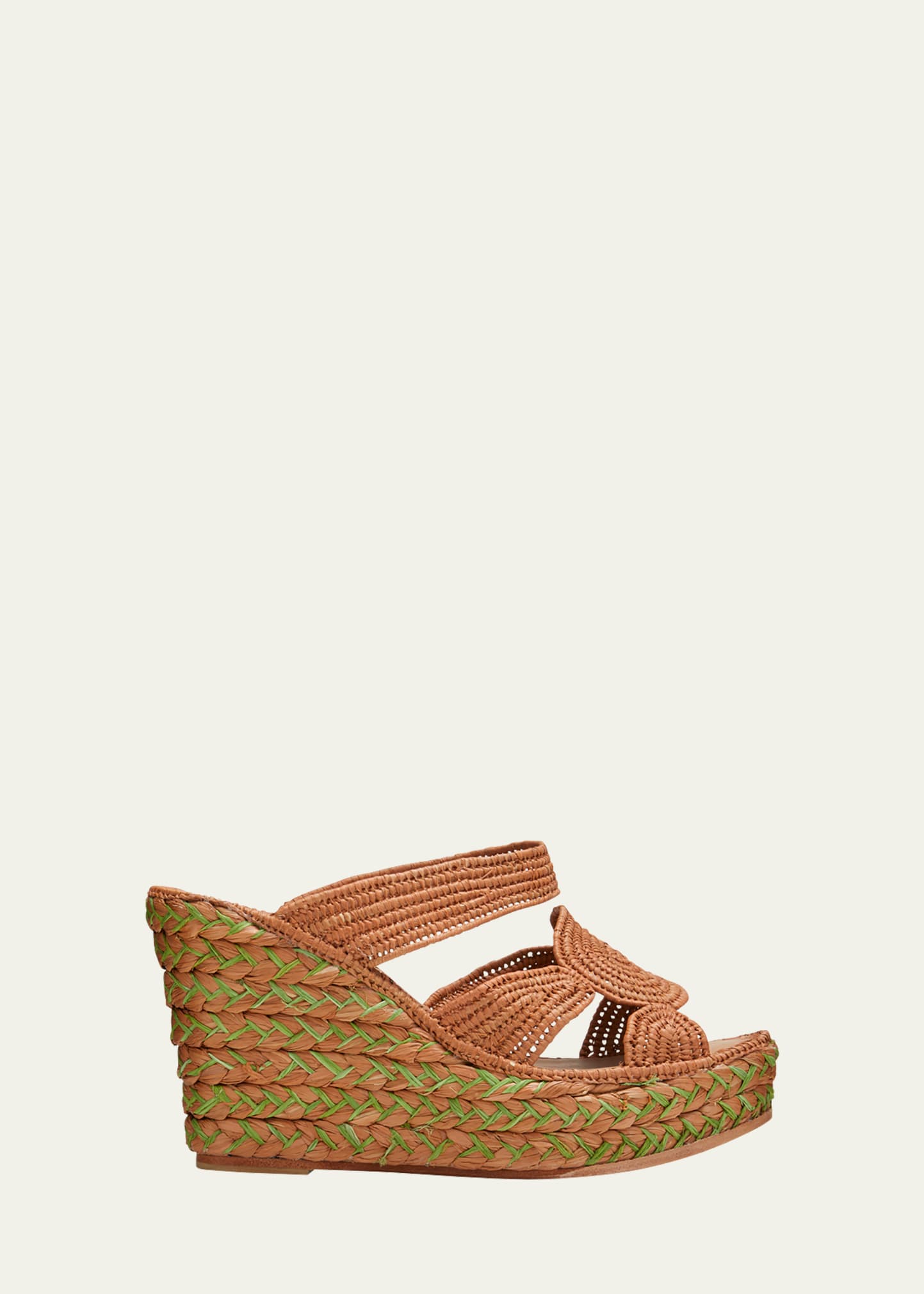 Carrie Forbes Cello Raffia Wedge Sandals