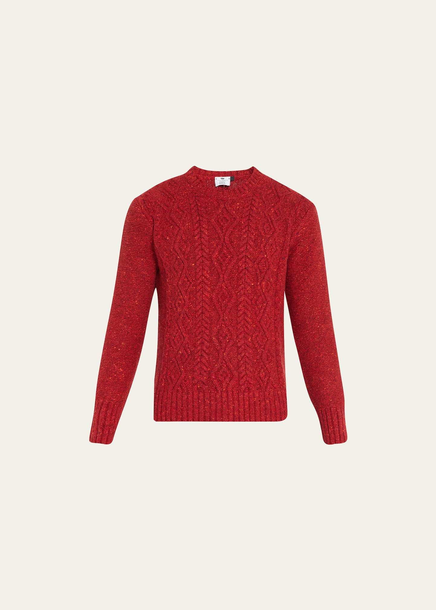 Inis Meain Men's Aran Cable-Knit Crewneck Sweater