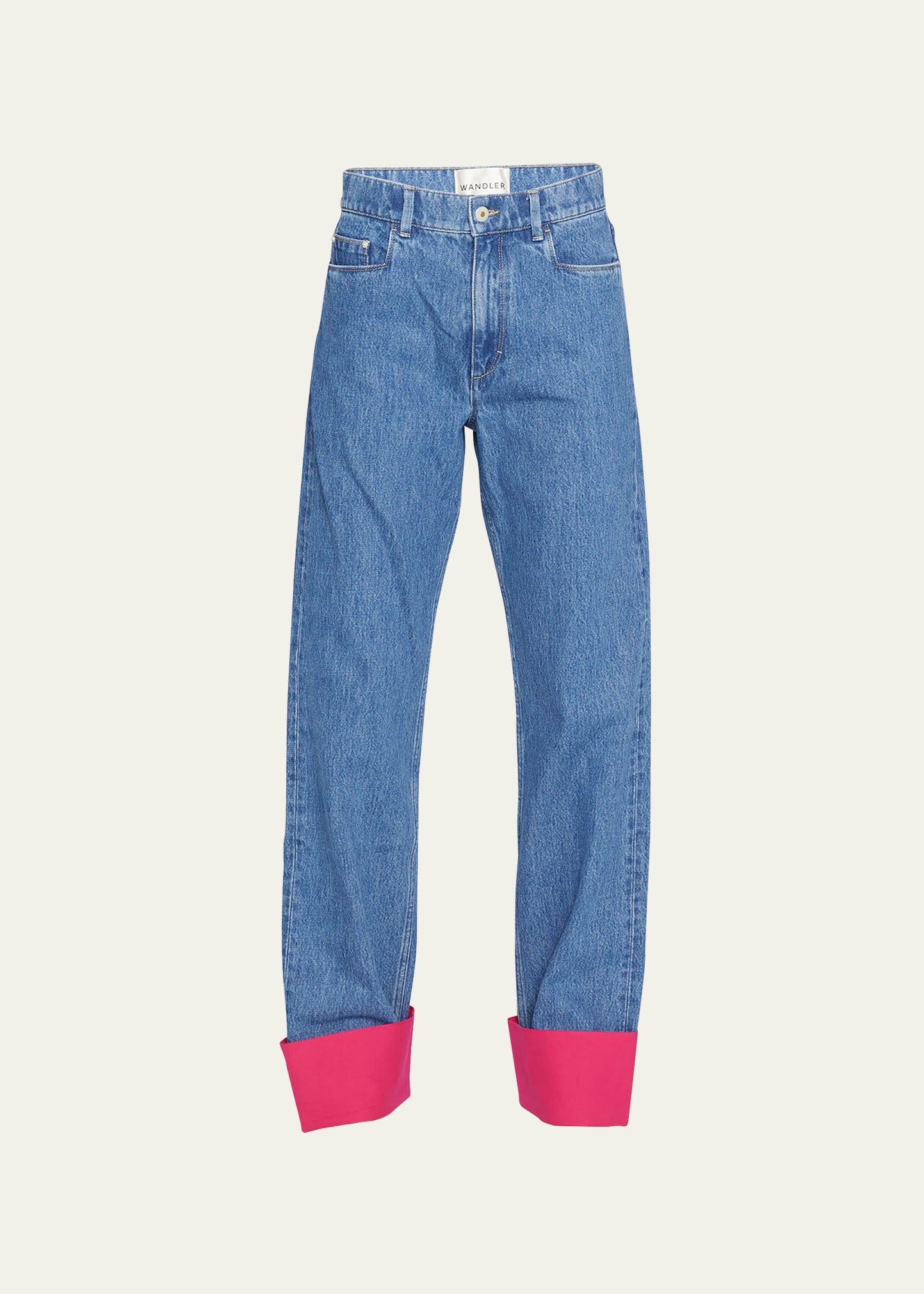 Poppy High Rise Straight Cuffed Jeans