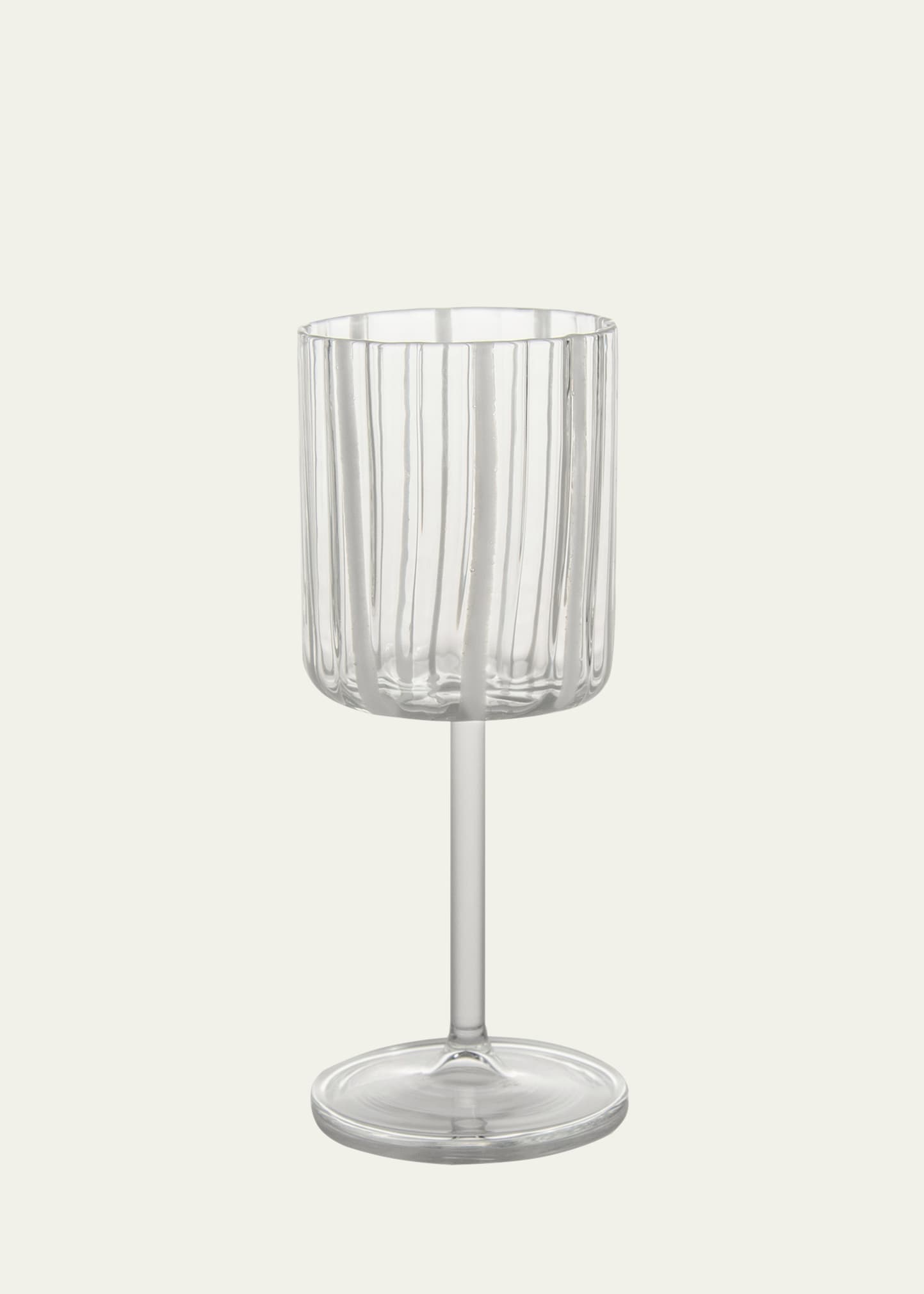 Stripe Wine Glass, White