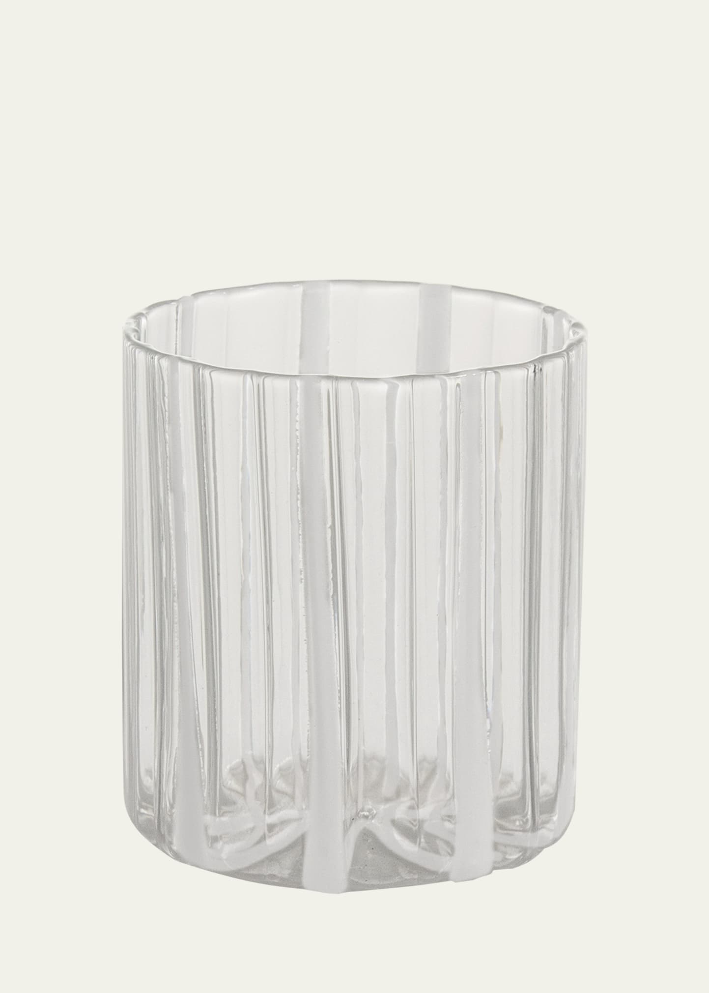 Tuttoattaccato Striped Glass, White In White