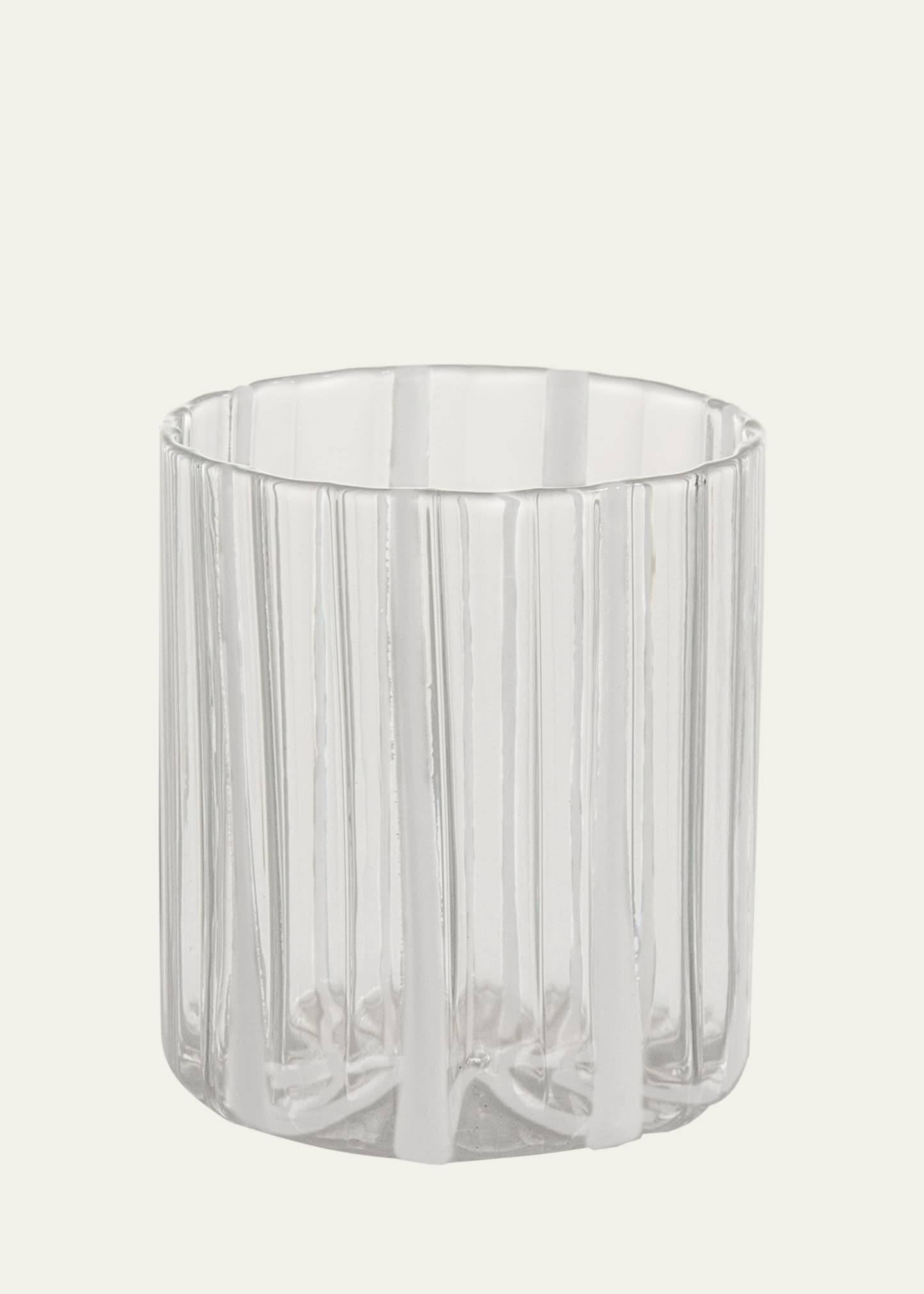 Tuttoattaccato Striped Glass, White