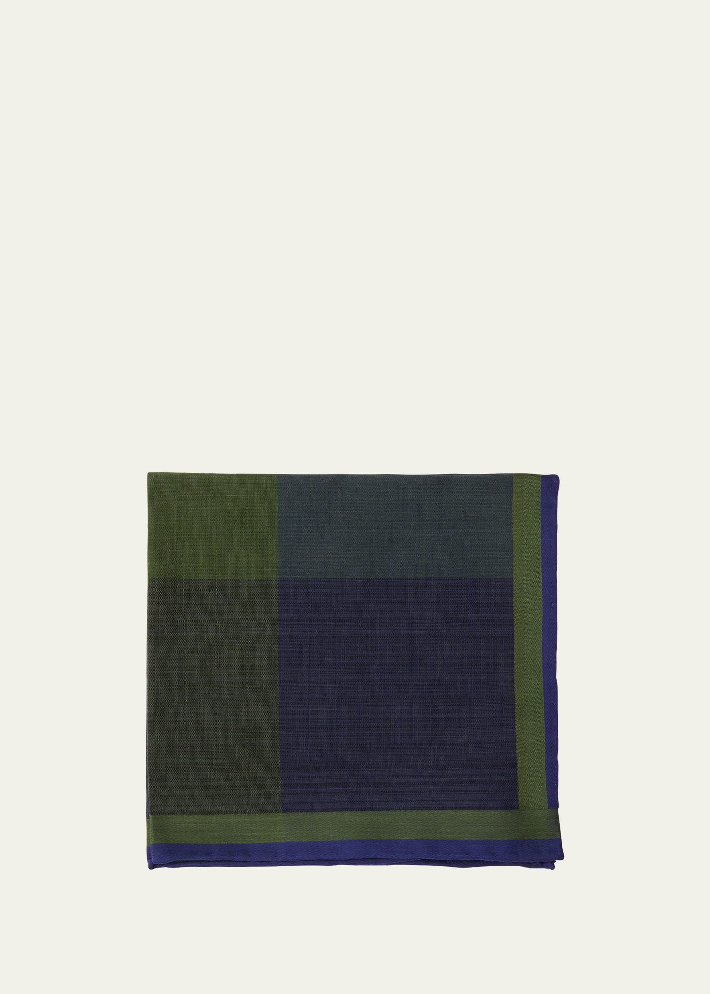 Simonnot Godard Men's Bicolor Tartan Check Handkerchief In Multi