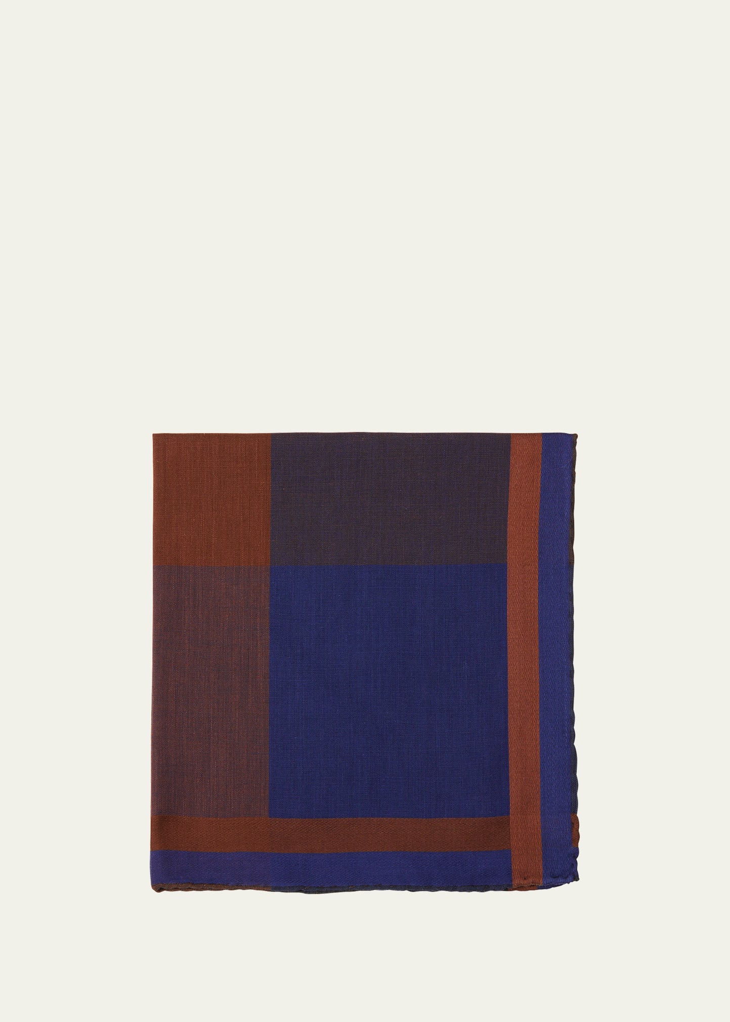 Simonnot Godard Men's Bicolor Tartan Check Handkerchief In Blue