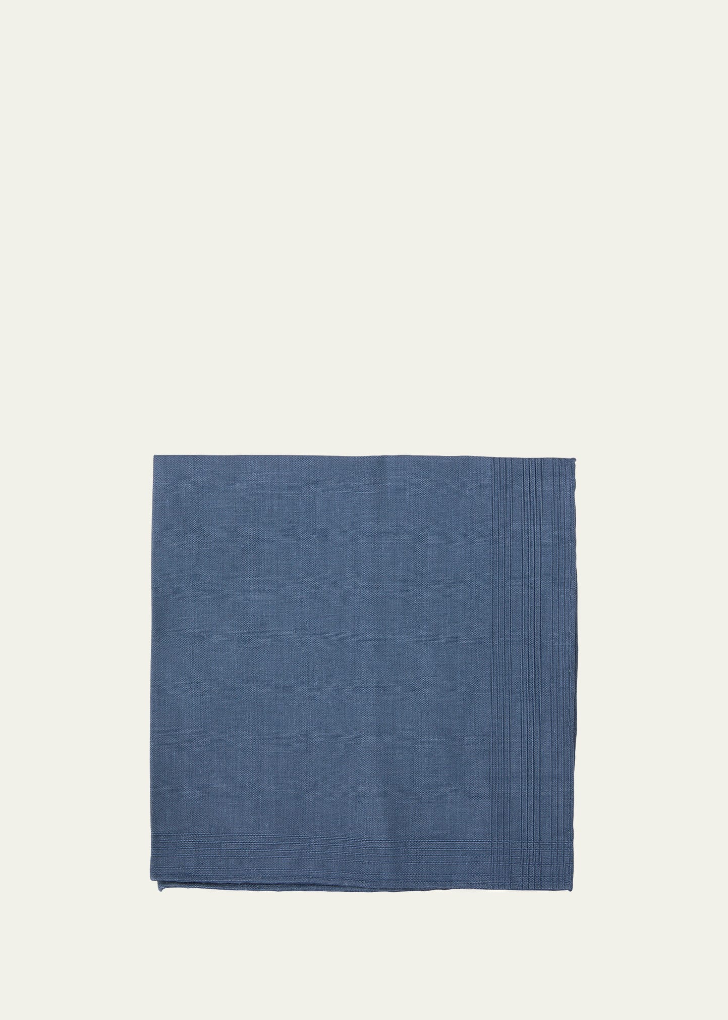 Simonnot Godard Men's Tonal Stripe Handkerchief In Dk Blue