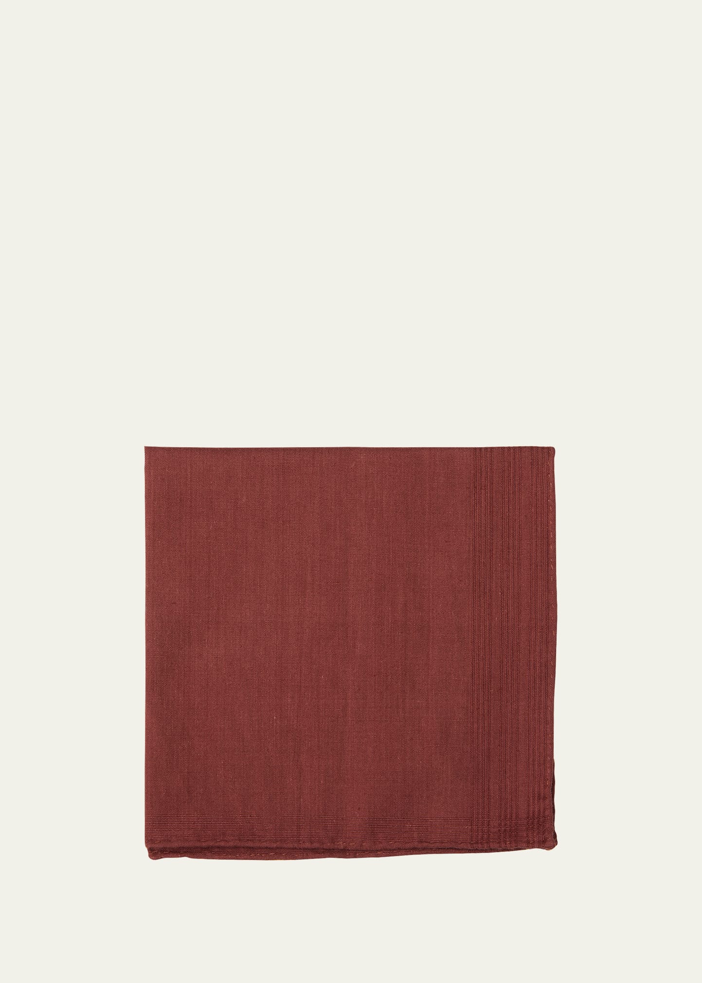 Simonnot Godard Men's Tonal Stripe Handkerchief In Burgundy