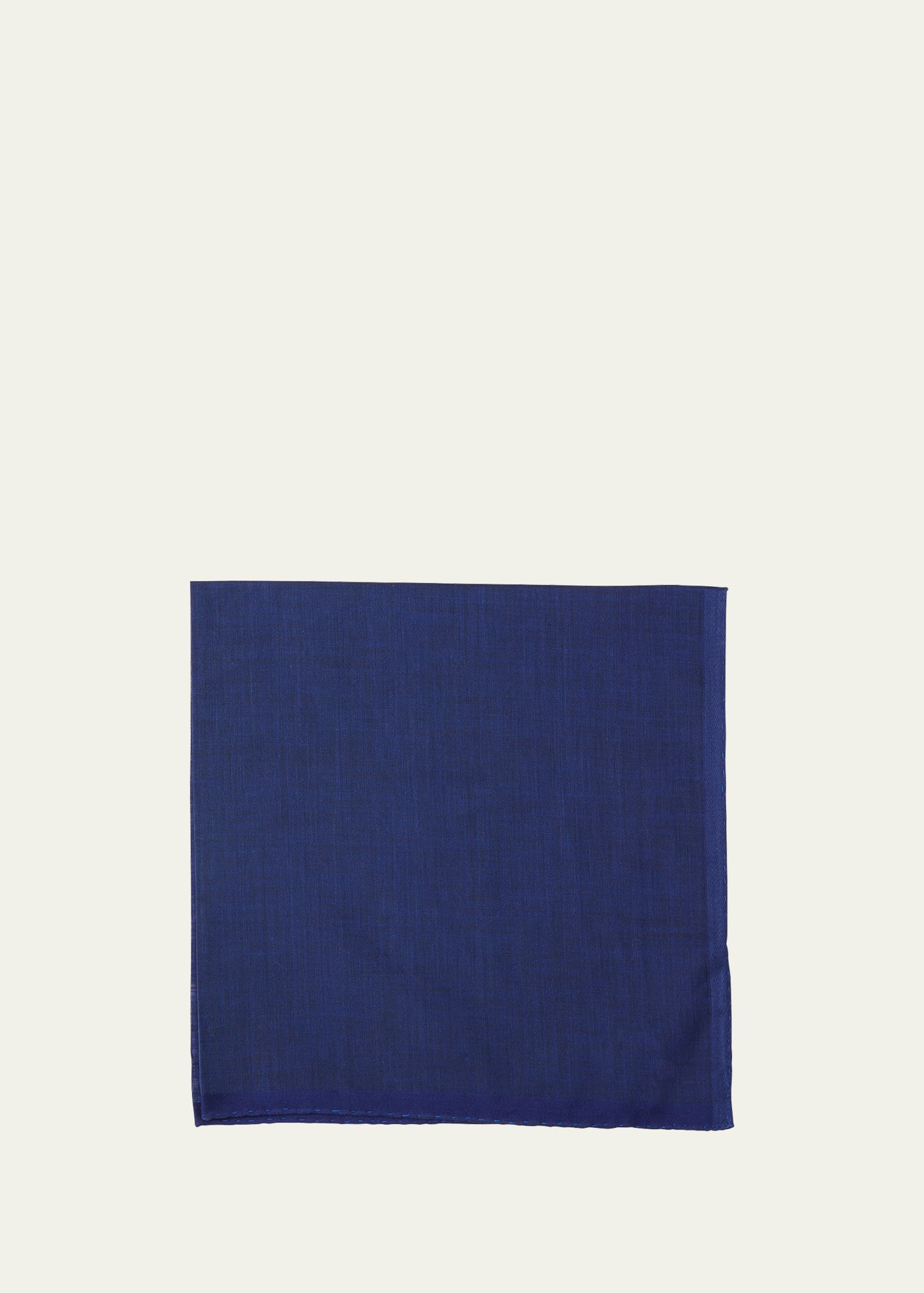 Simonnot Godard Men's Solid Stripe Handerchief In Dk Blue