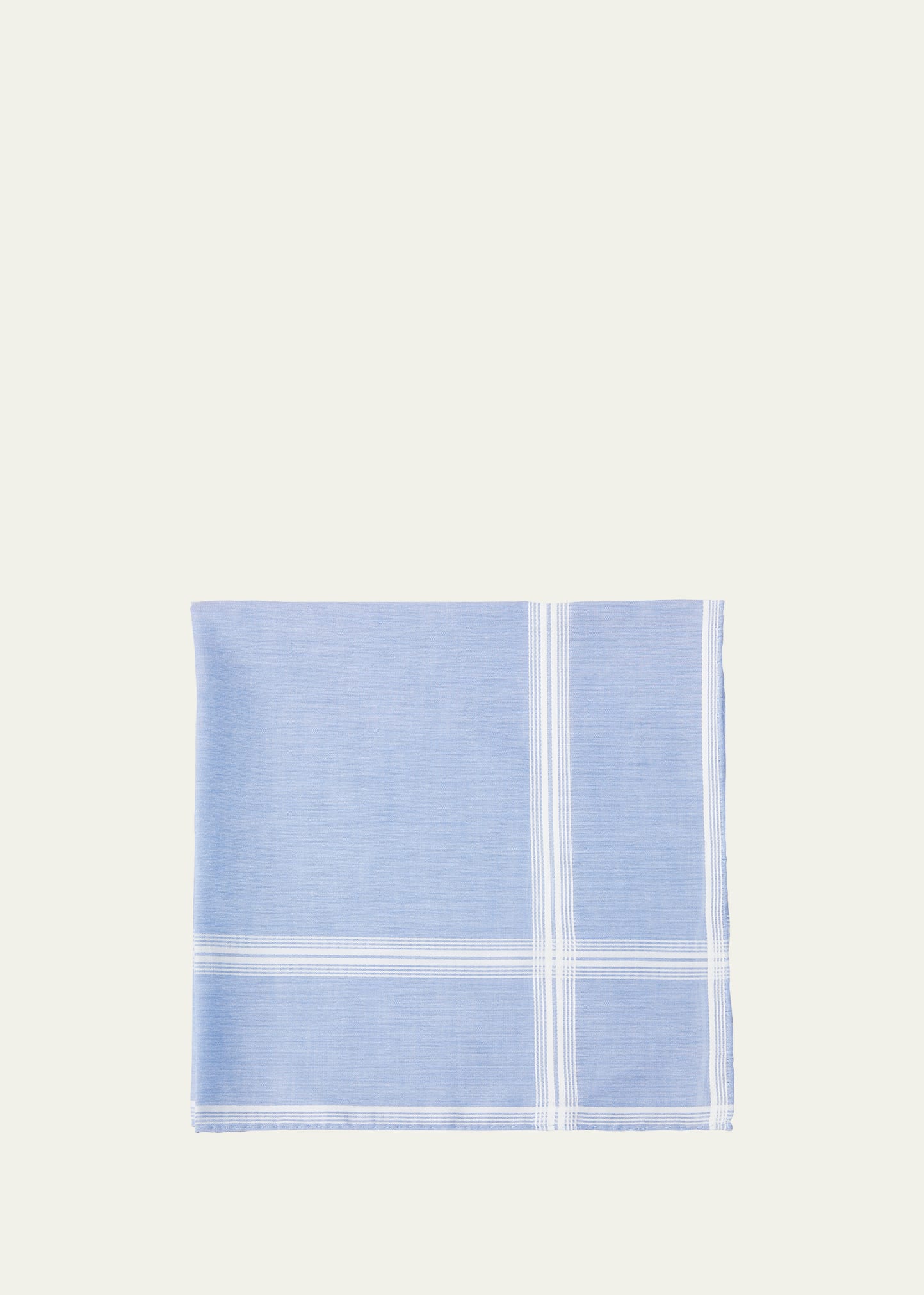 Simonnot Godard Men's Micro-stripe Hankerchief In Blue
