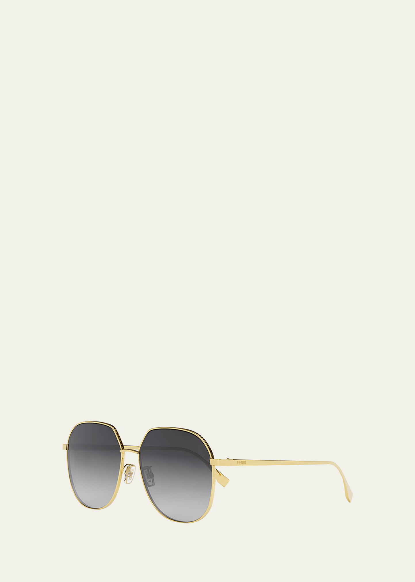 Fendi First - Gold metal sunglasses with gradient lenses